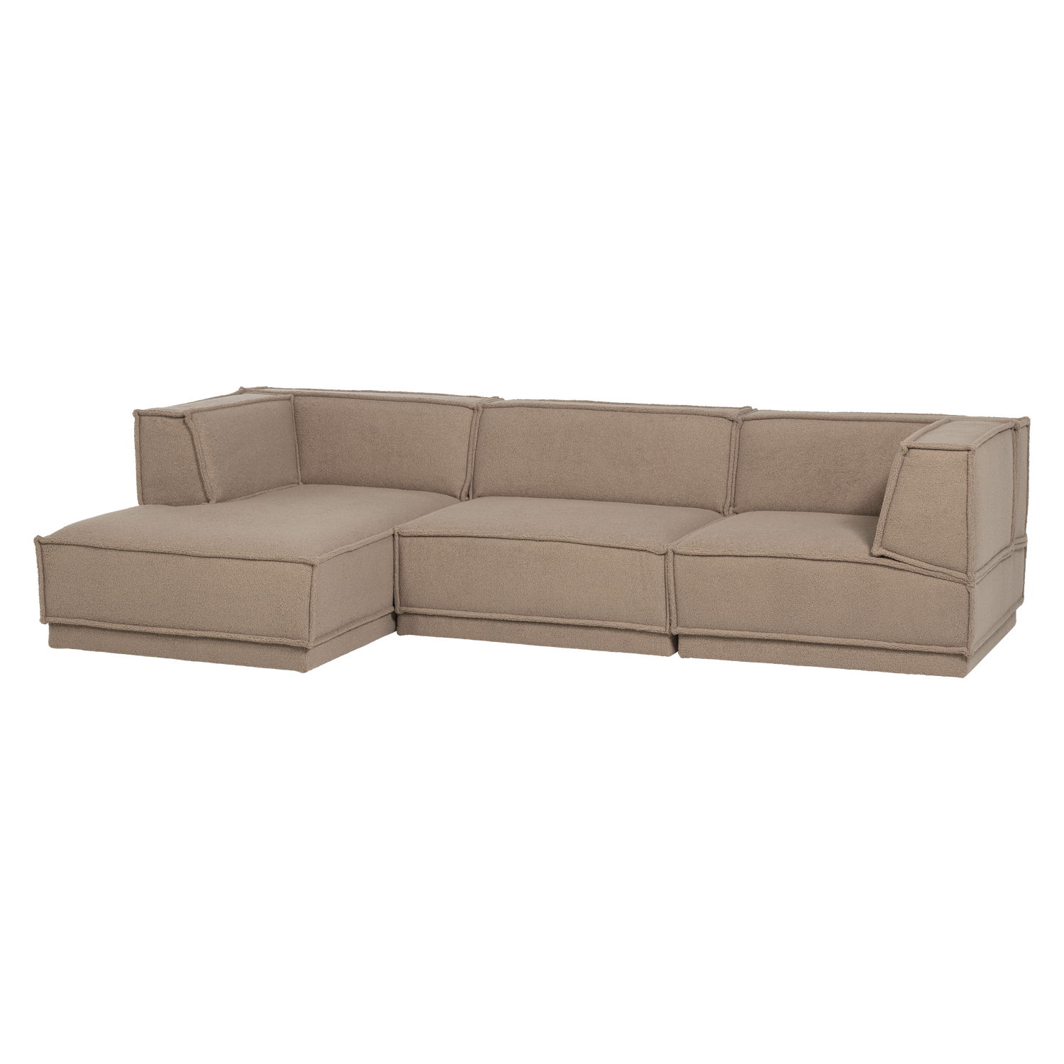 Beige Schafwolle MANU linksseitige Eckcouch