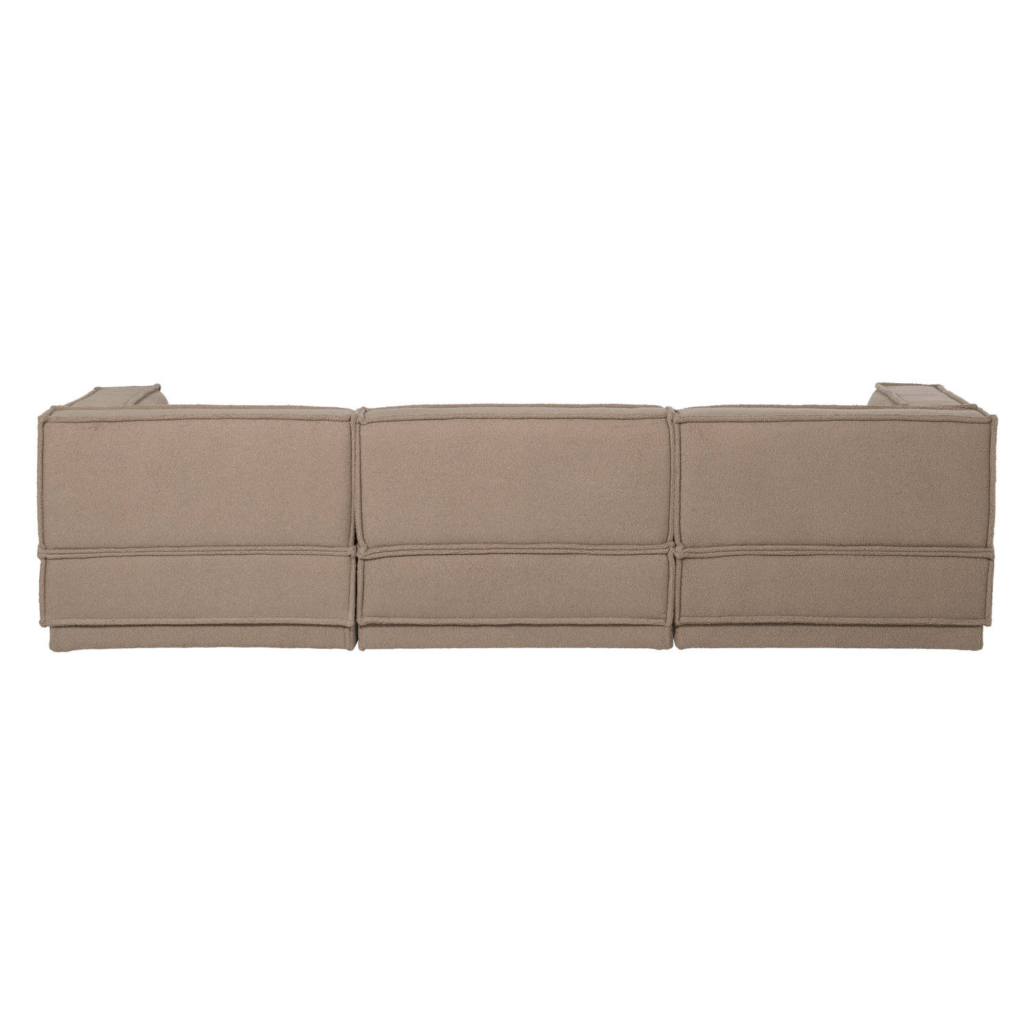 Rechtsseitige Eckcouch MANU in beige Schaffell