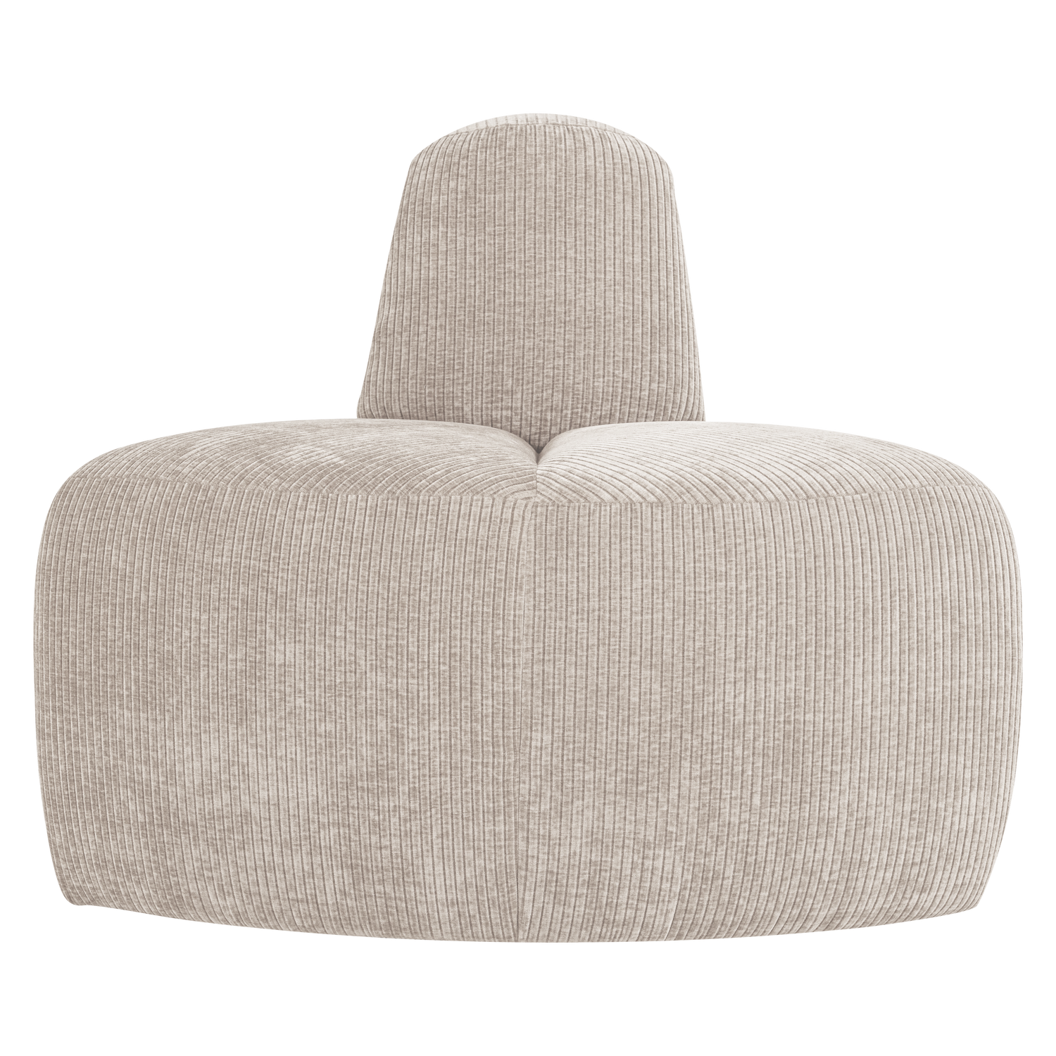 Modulares Sofa MOJO BENCH - abgerundetes Eckelement in Ecru Cord