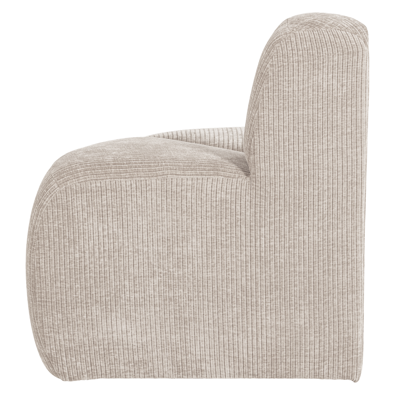 Modulares Sofa MOJO BENCH - abgerundetes Eckelement in Ecru Cord