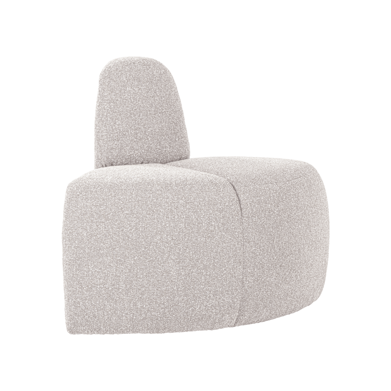MOJO BENCH Modular Sofa - Rounded Corner Element in Ecru Bouclé
