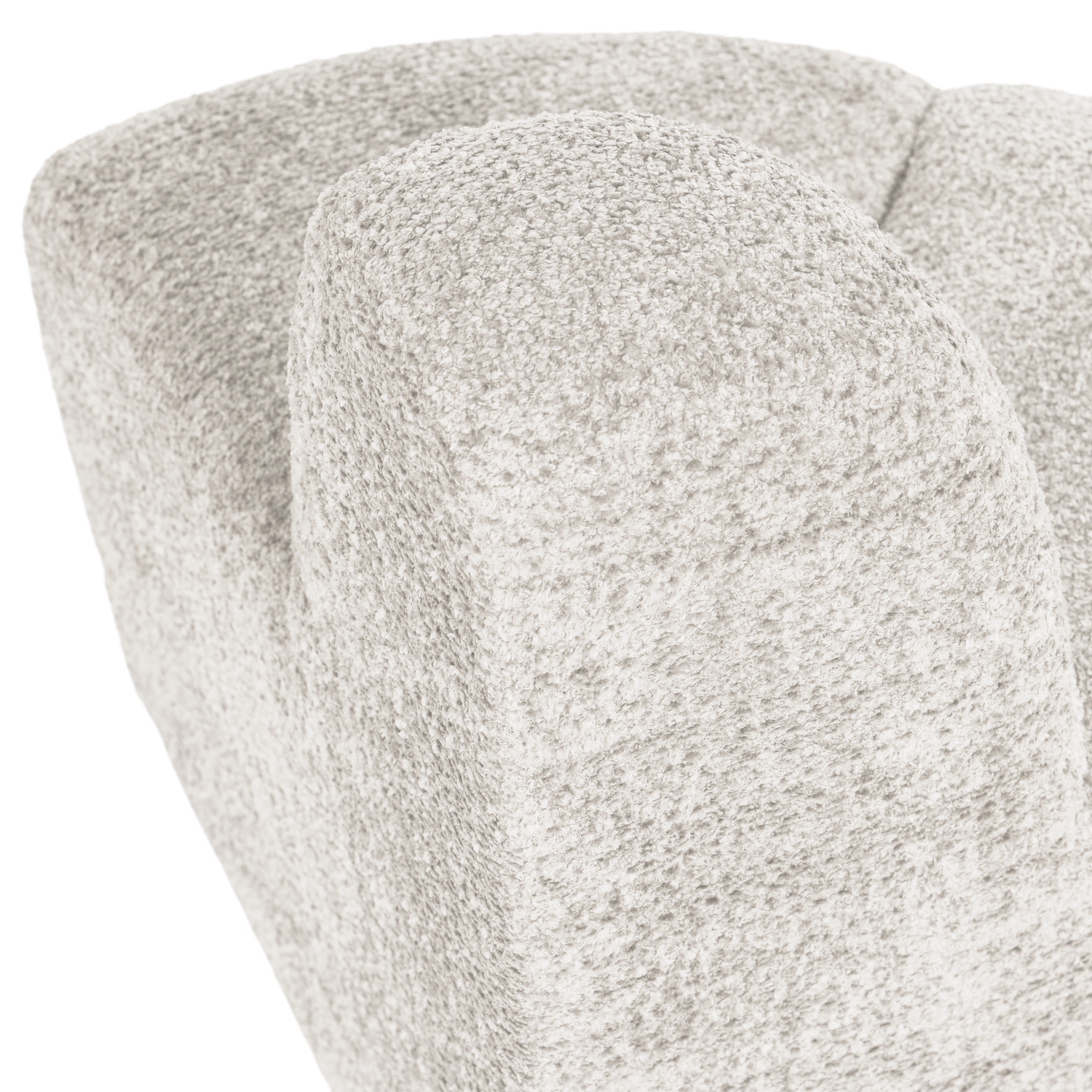 Modulares Sofa MOJO BENCH - abgerundetes Eckelement in Ecru Chenille