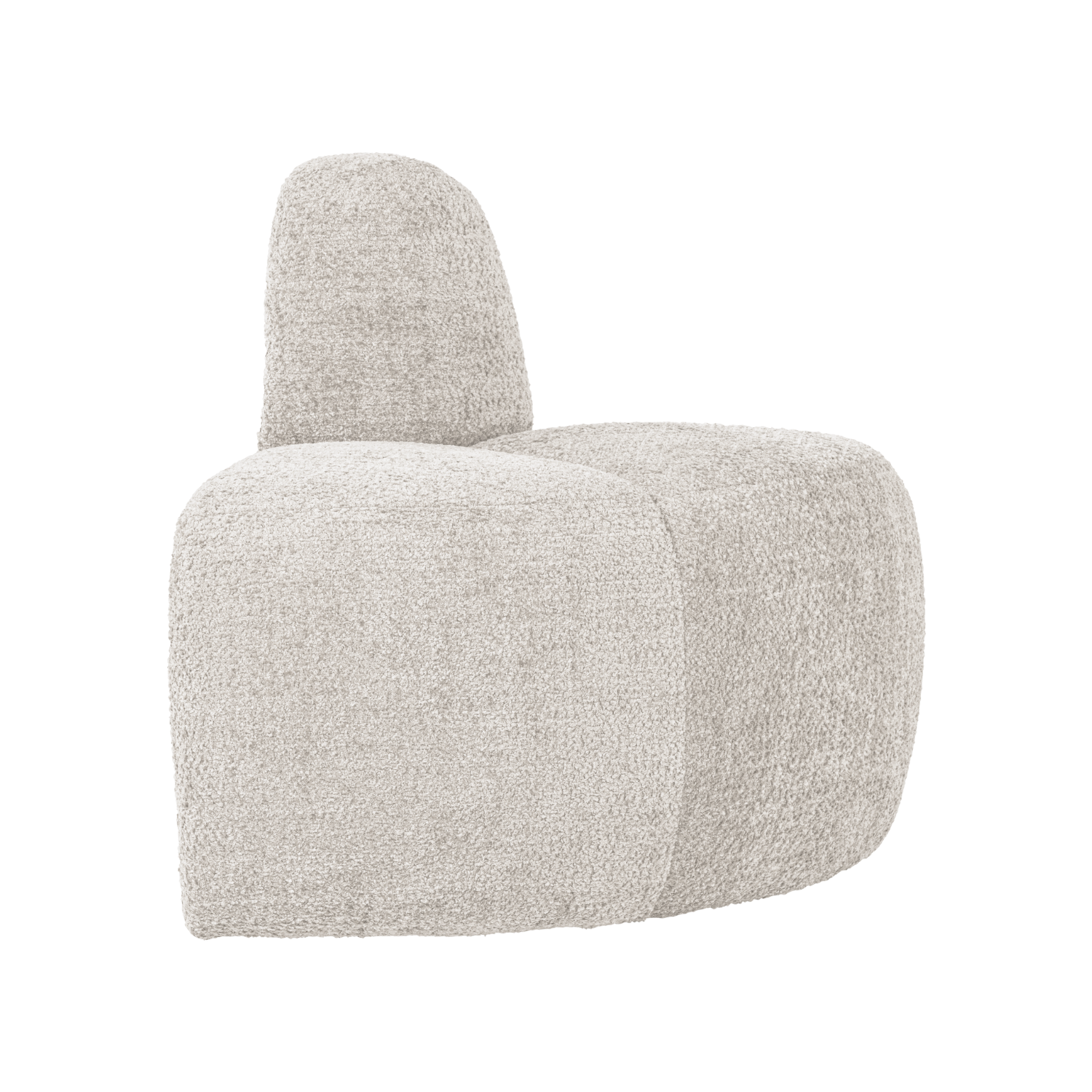 Modulares Sofa MOJO BENCH - abgerundetes Eckelement in Ecru Chenille