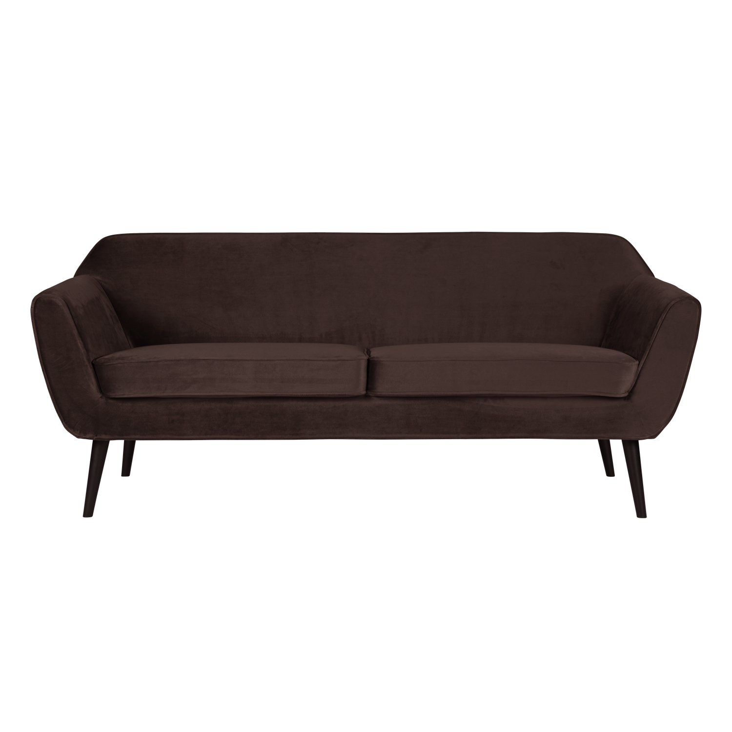 Sofa aus Samt 2,5-sitzig ROCCO schokoladenbraun