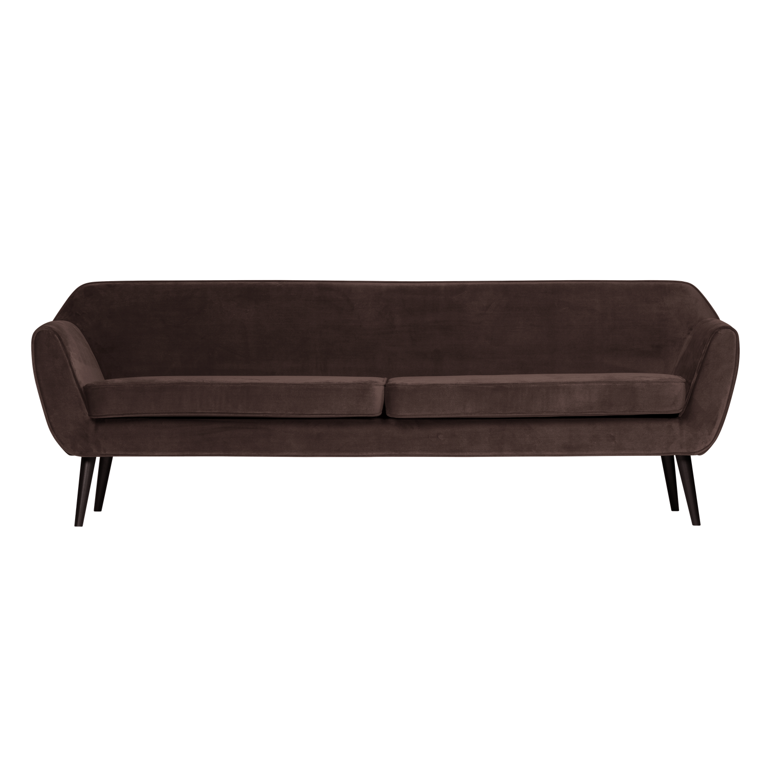Sofa aus Samt für 4 Personen ROCCO schokoladenbraun