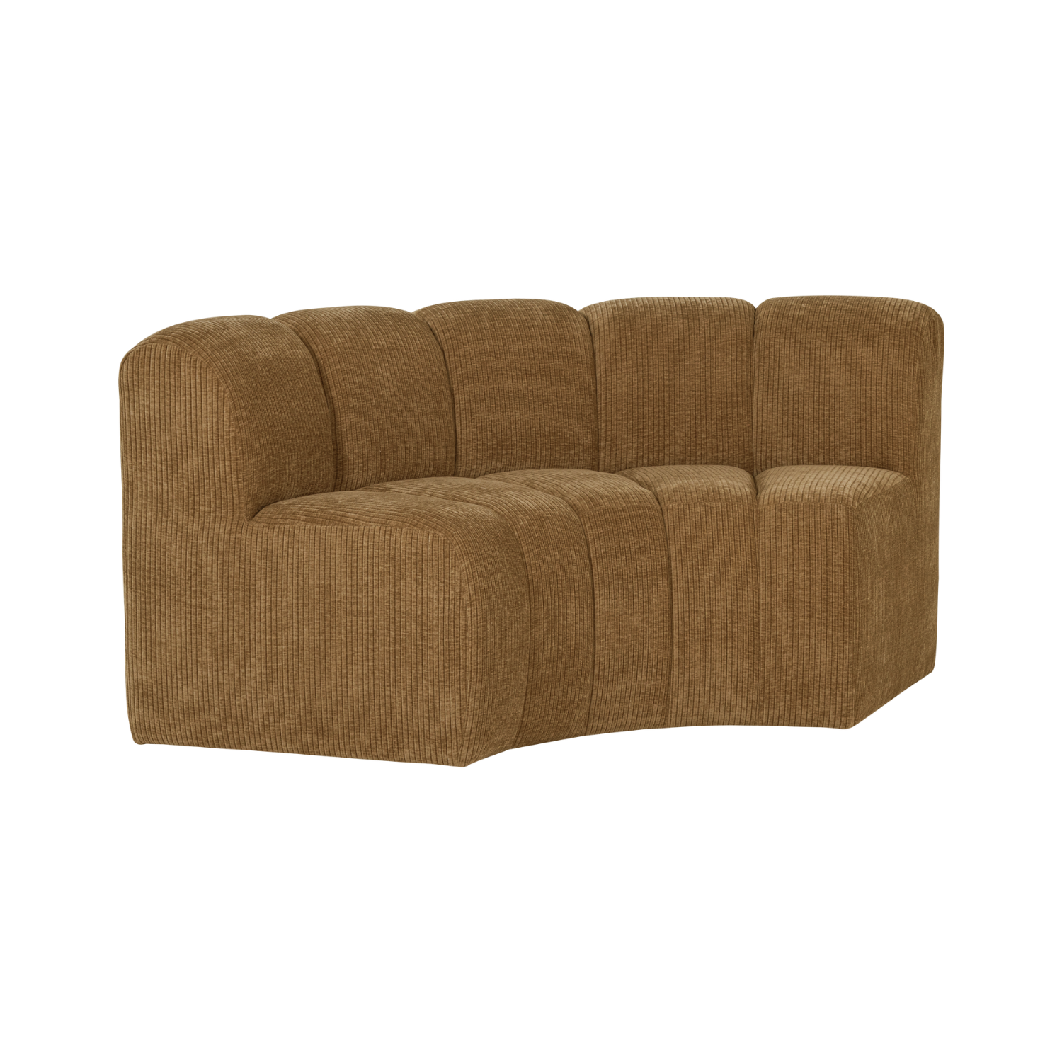 Modulares Sofa MOJO - halbrunde Eckelement in honigfarbenem Cord