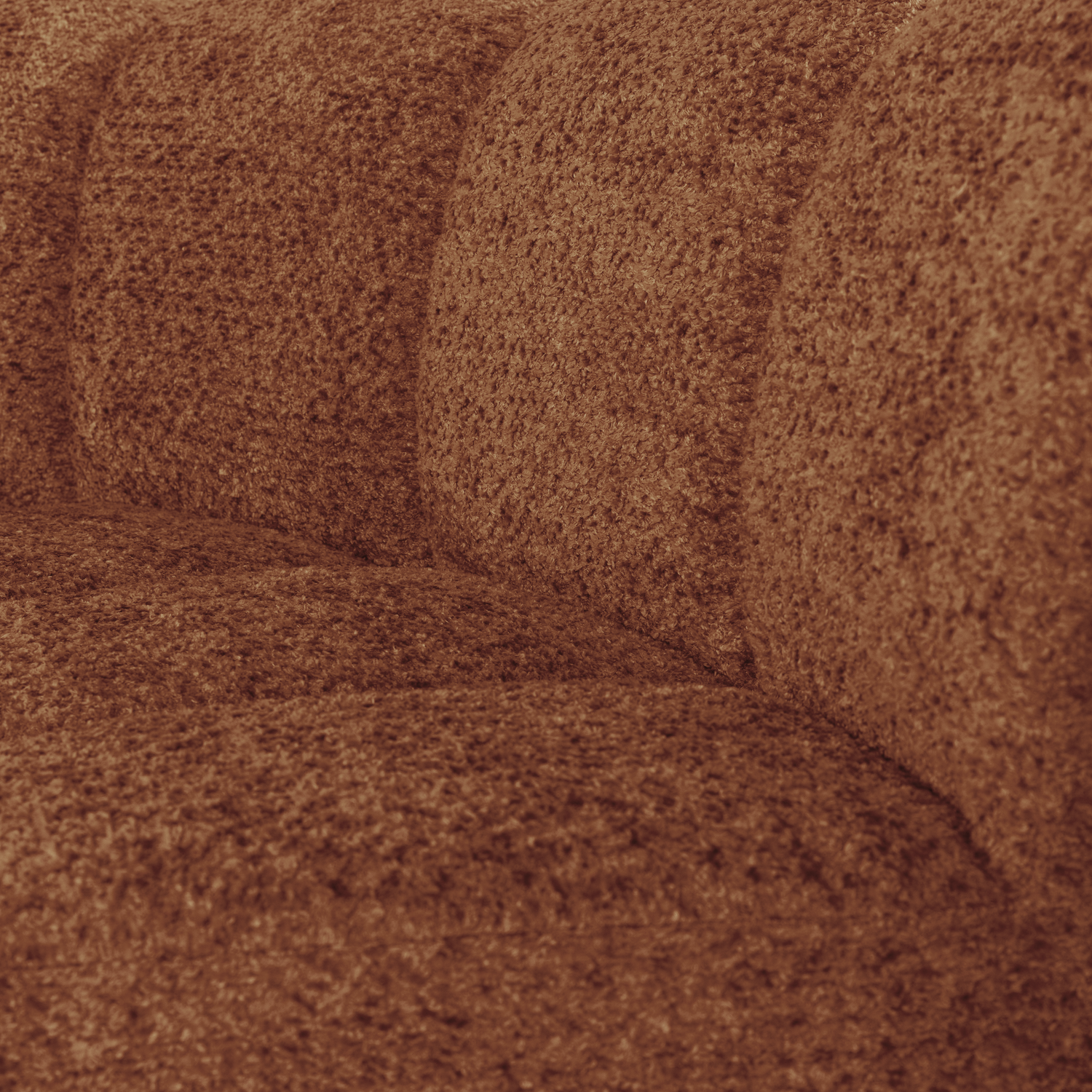 Modulares Sofa MOJO BENCH - halbr Ecke in rostbraunem Schafstoff