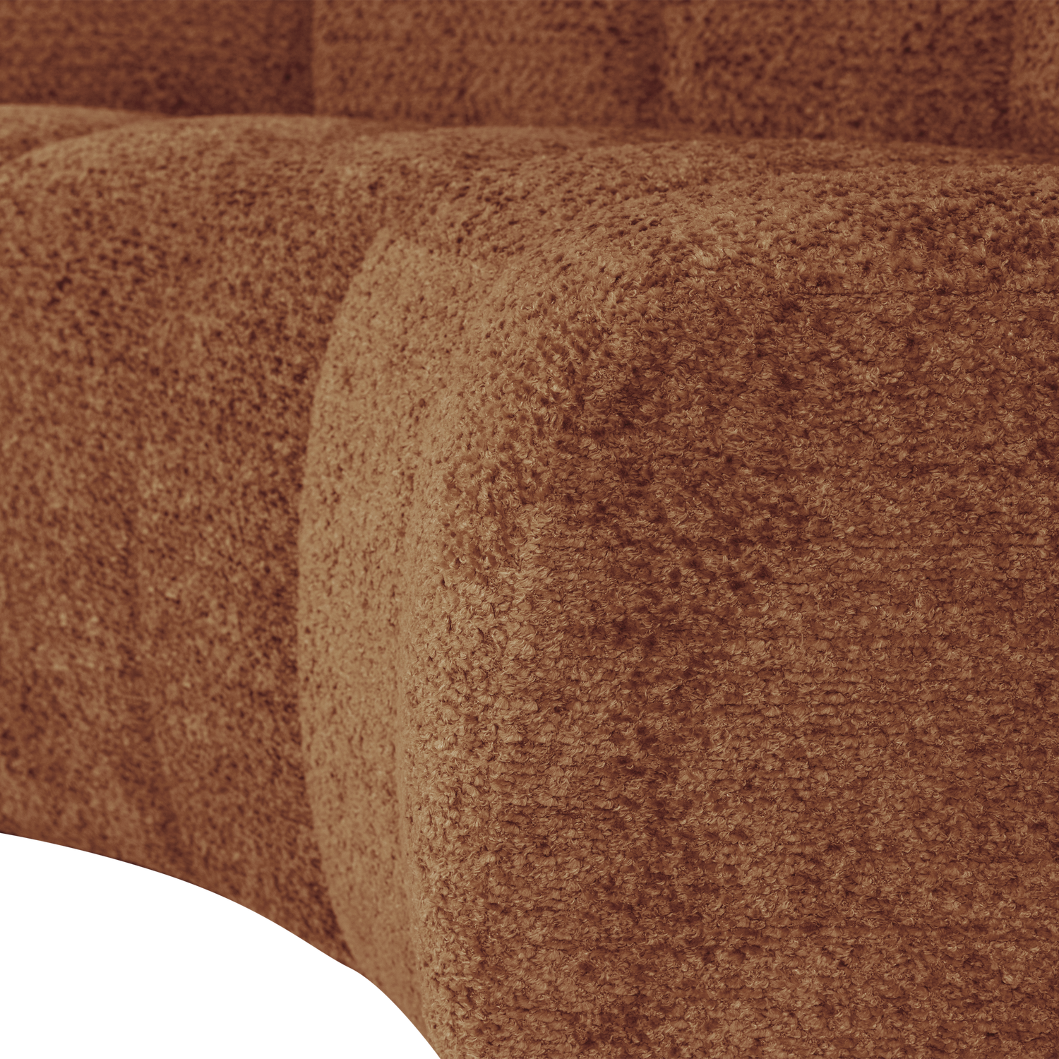 Modulares Sofa MOJO BENCH - halbr Ecke in rostbraunem Schafstoff
