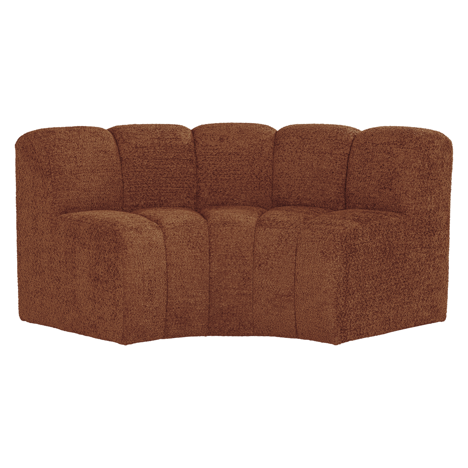 Modulares Sofa MOJO BENCH - halbr Ecke in rostbraunem Schafstoff