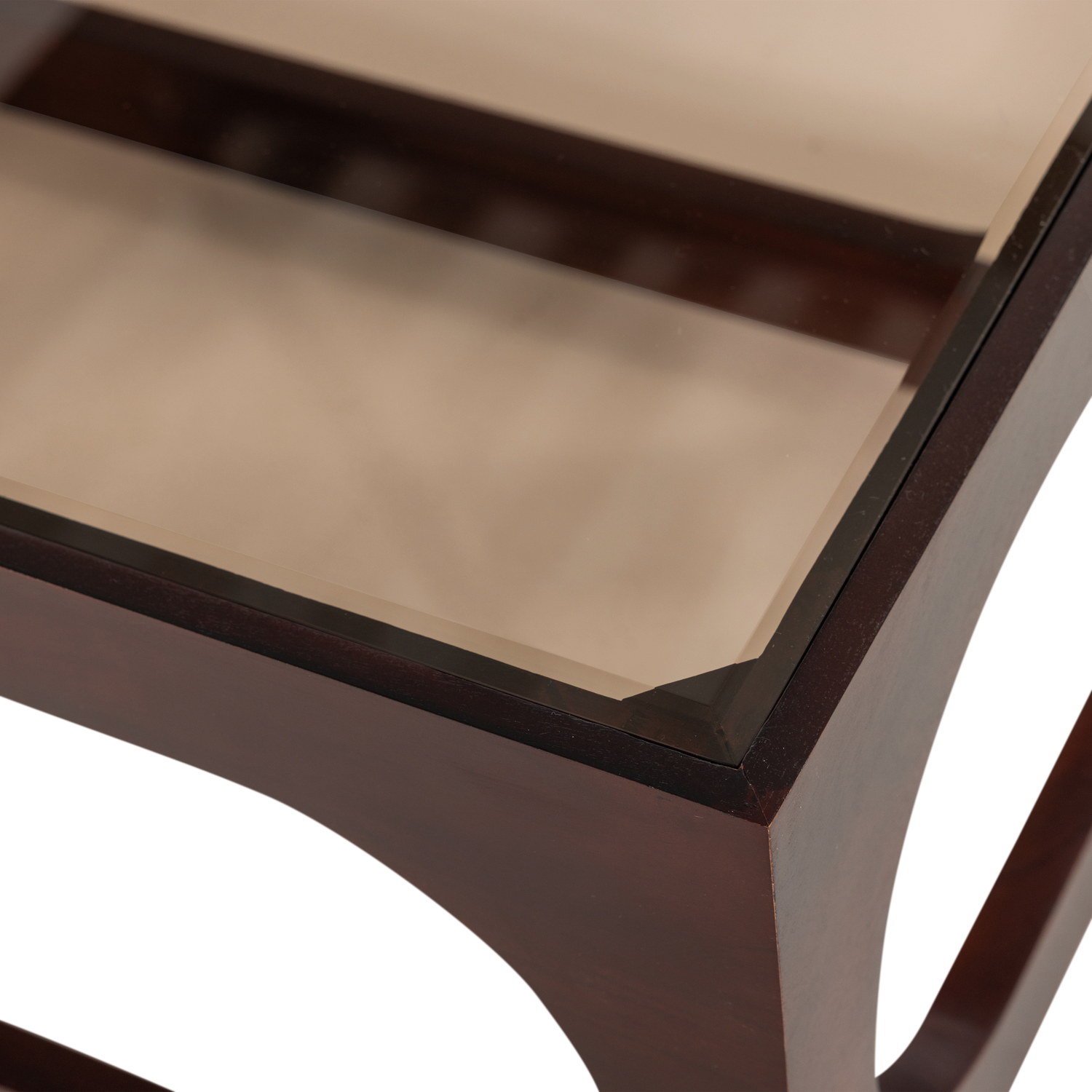 TRAX Brown Coffee Table with Glass Top