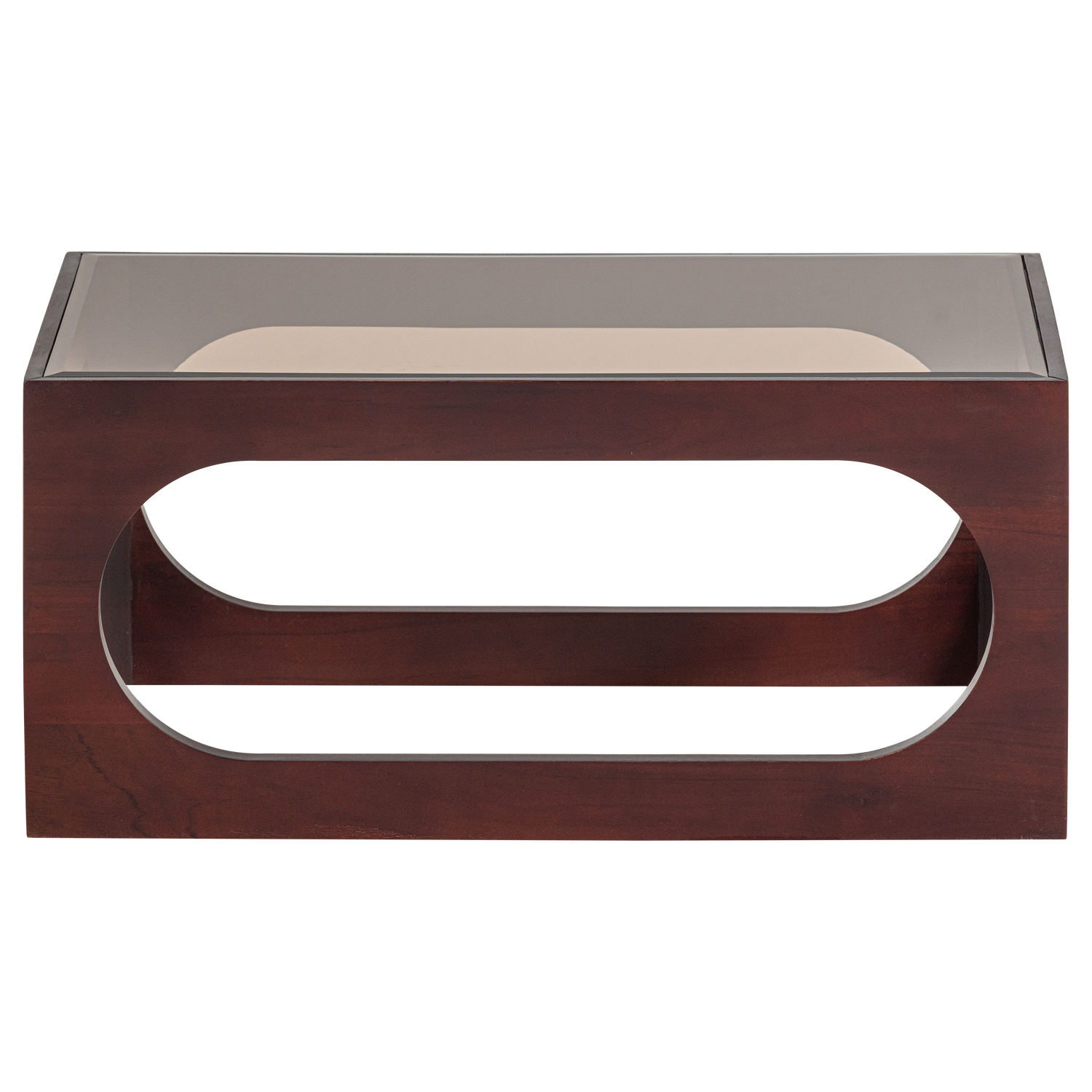 TRAX Brown Coffee Table with Glass Top