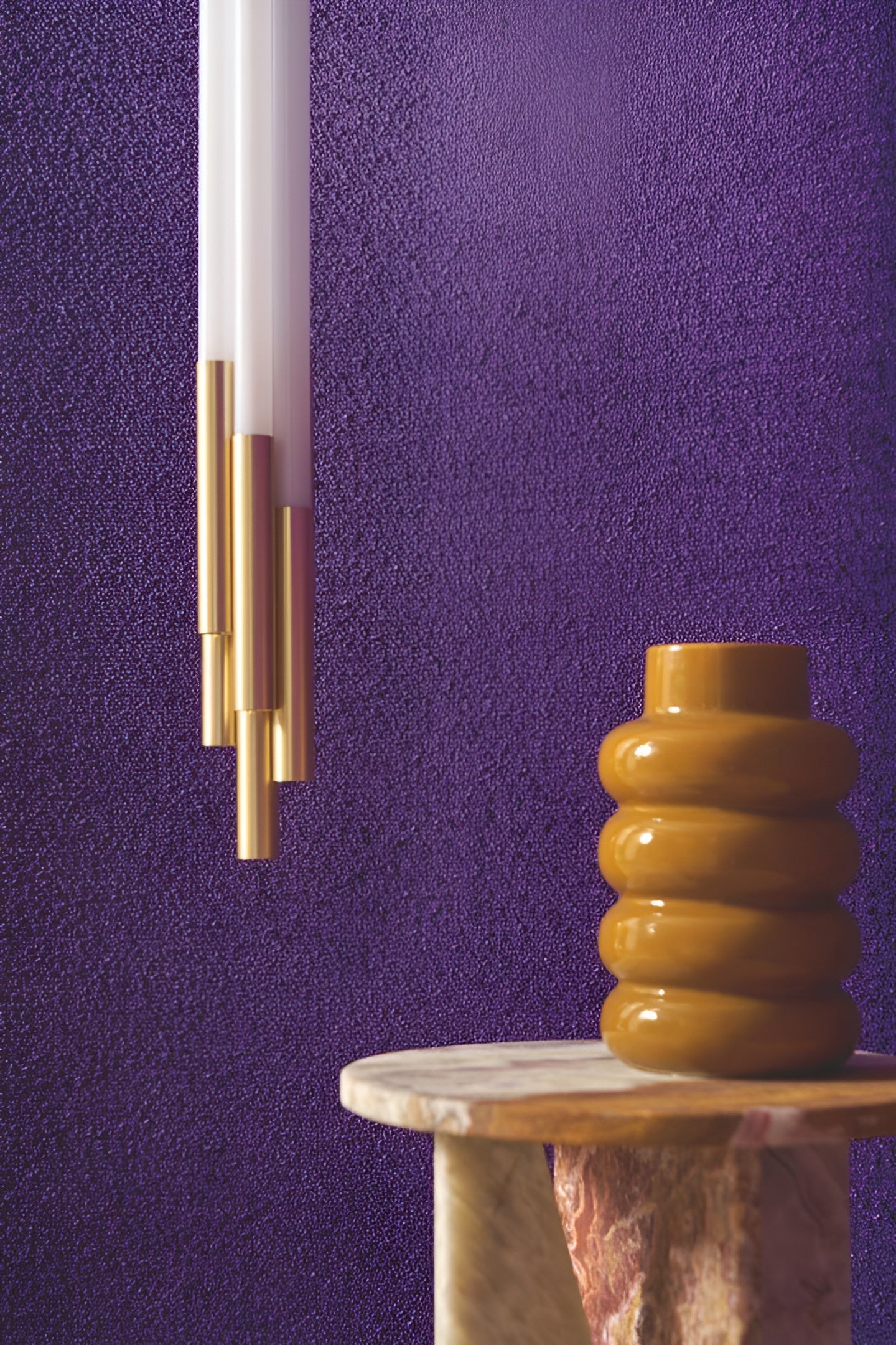 Textured textile wallpaper boucle ETREINTE - GREEN GRAY green with gray