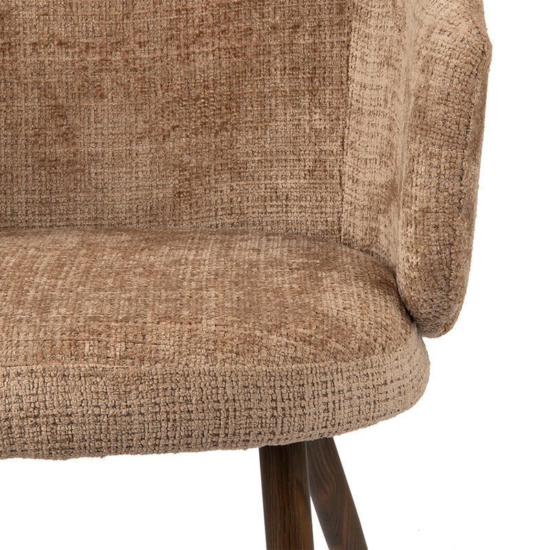 LUNA Chair in Caramel with Dark Wooden Base