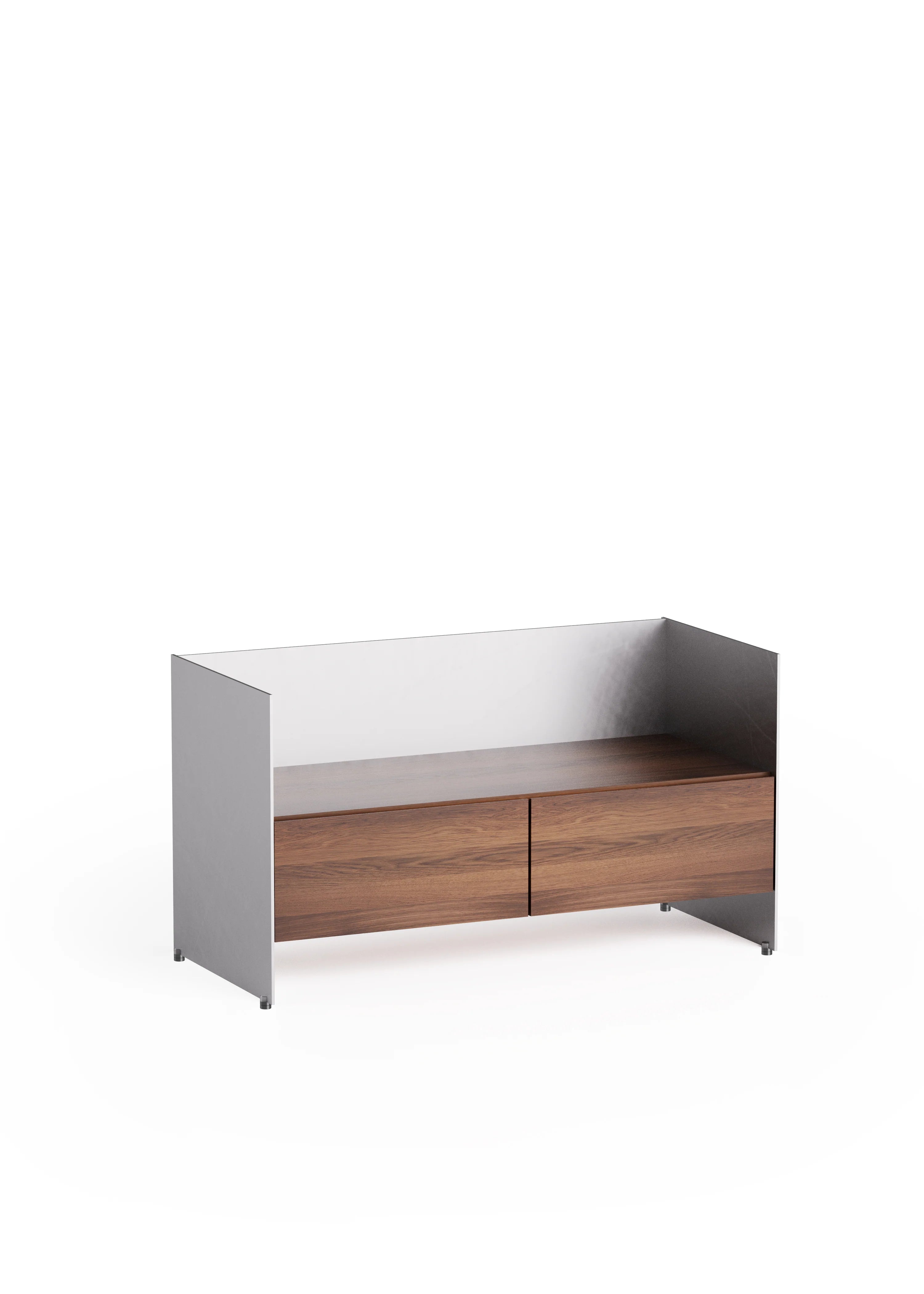 ALOOX 90 Cabinet Dark Oak Wood with Aluminum Finish