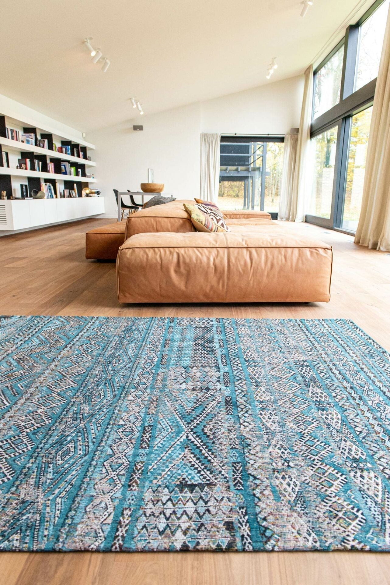 Kilimi zemmuri blue blue rug blue