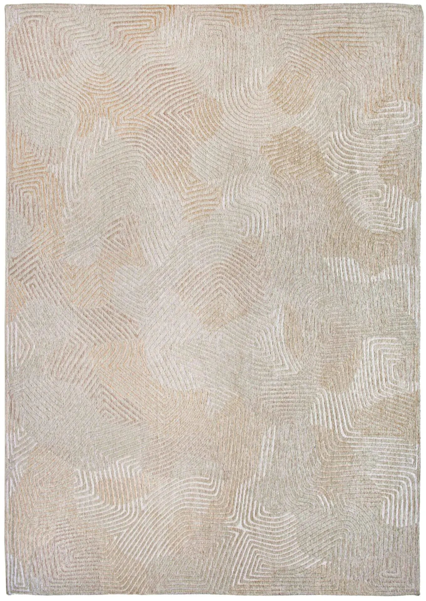 Ovaler Teppich CORAL SHELL BEIGE beige mit Weiß