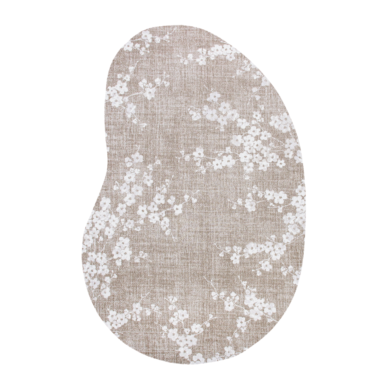 Beige Oval Rug SAKURA with White