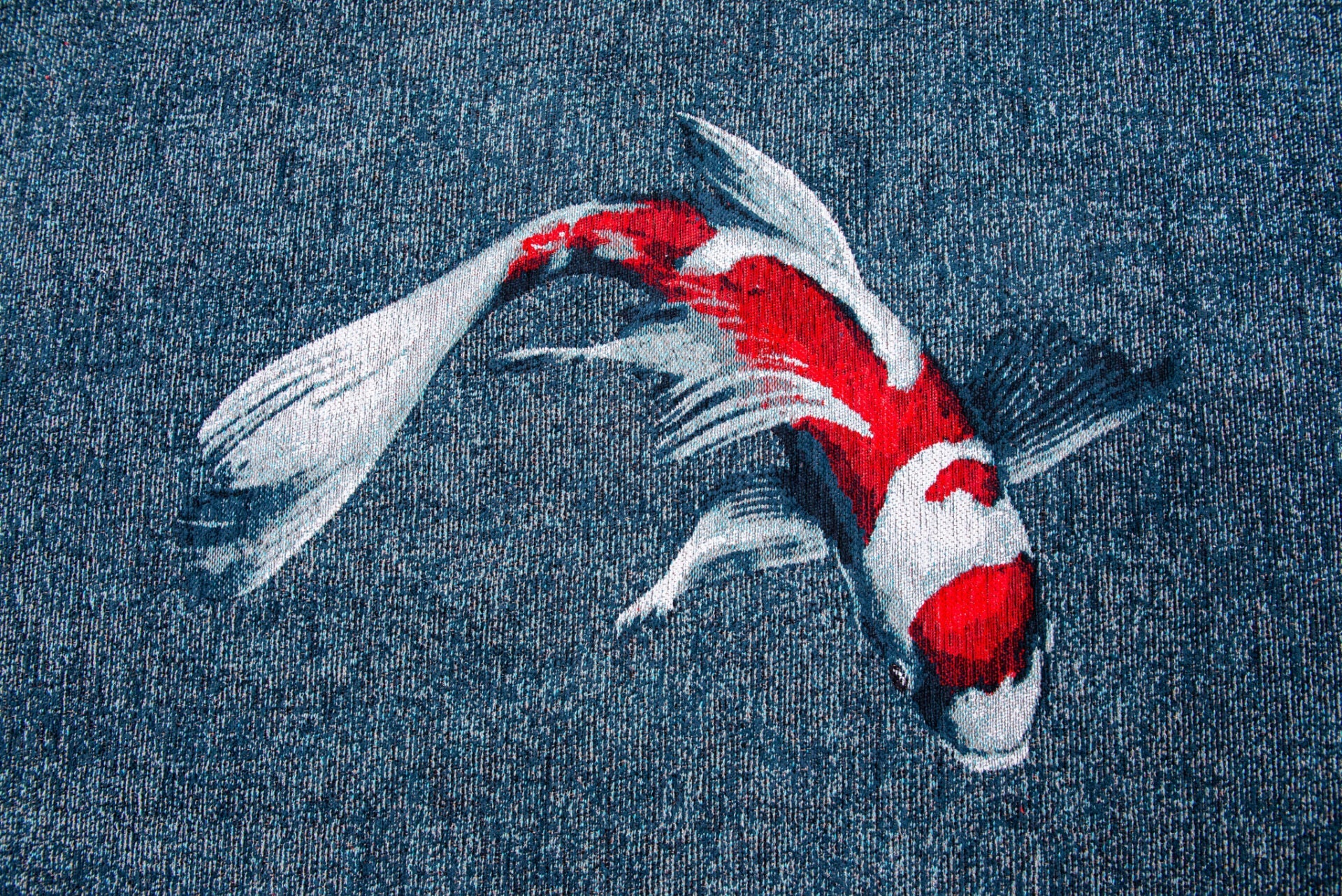 Pop rug koi japanese pond blue