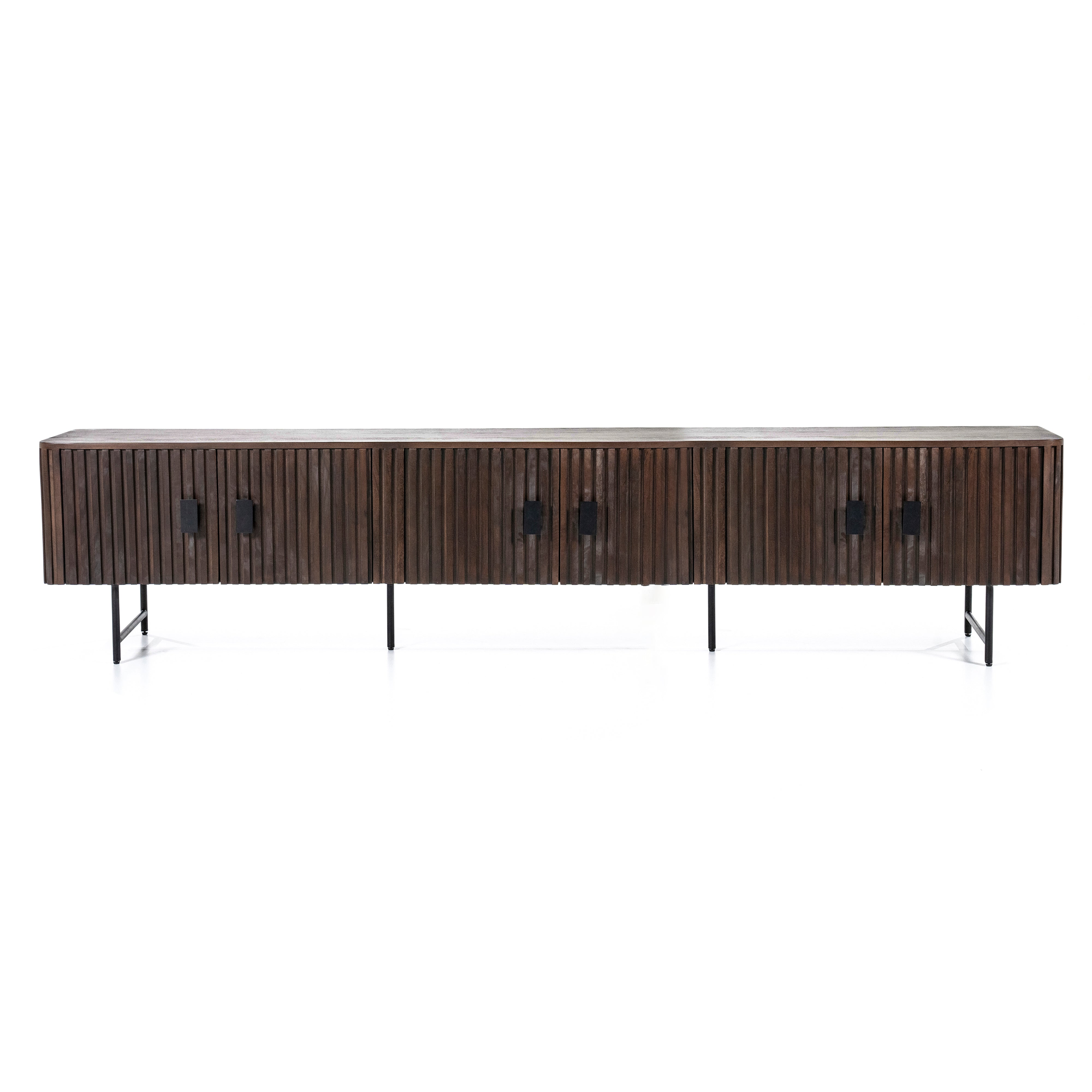 REMI TV cabinet dark brown mango wood