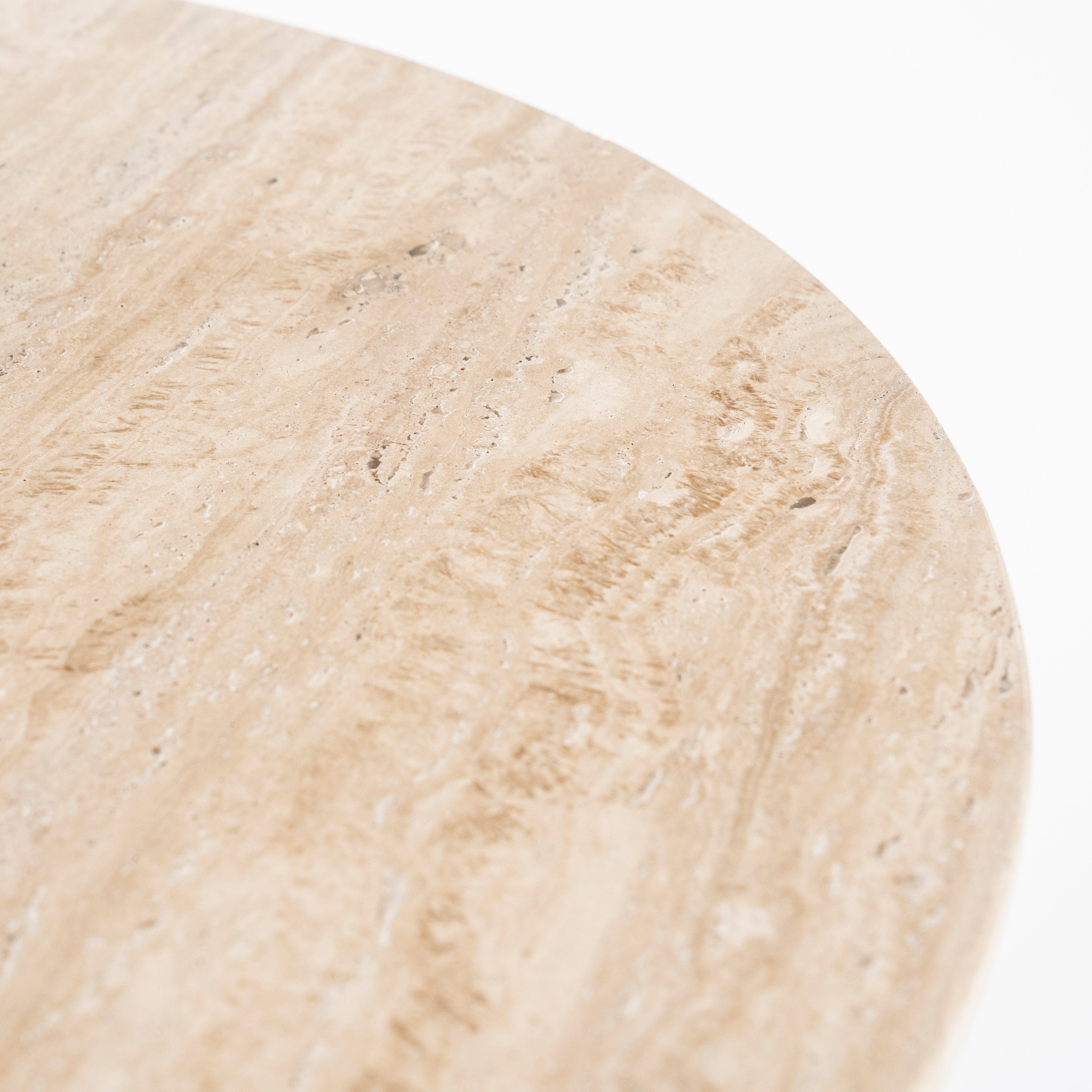 AIME Light Beige Round Café Table Travertine
