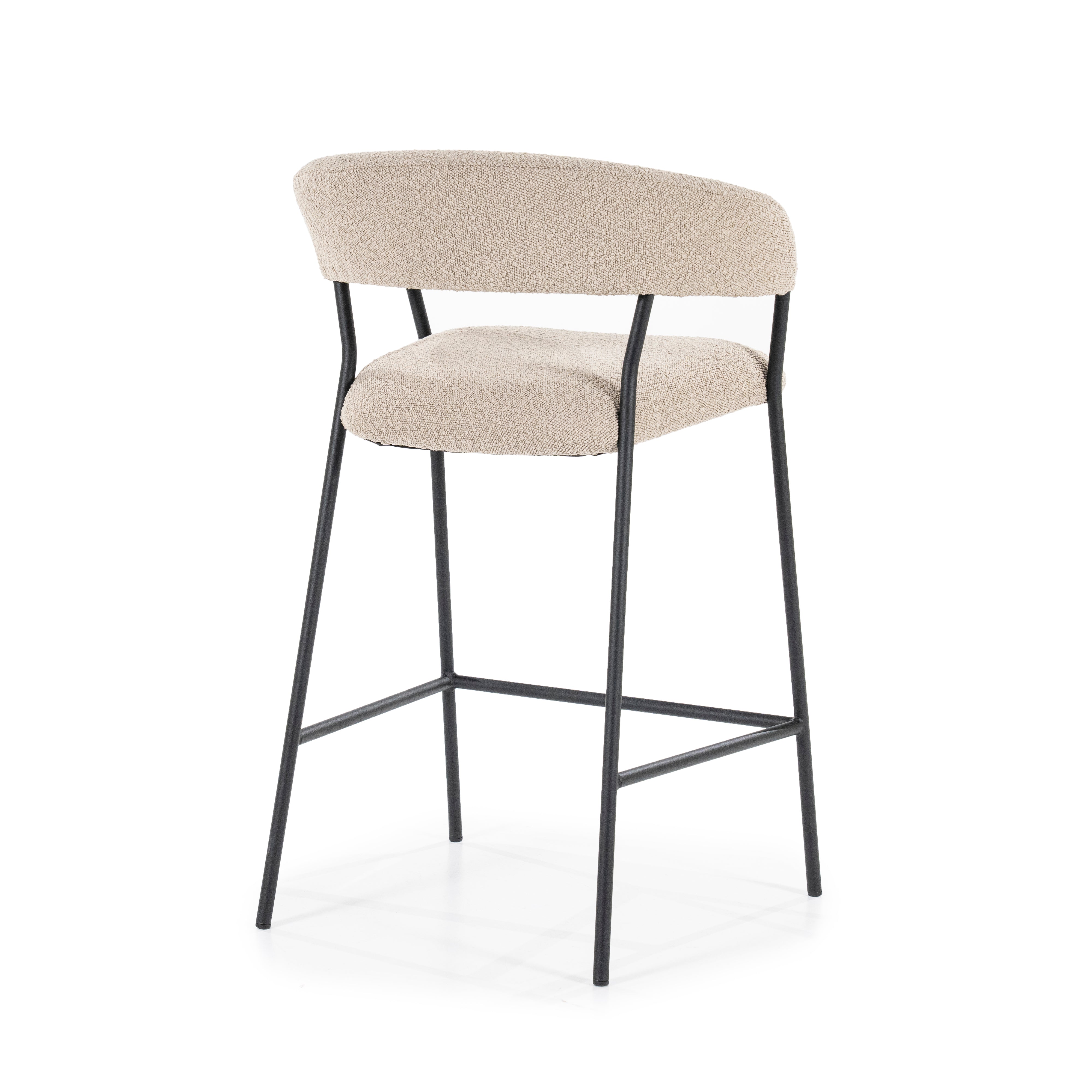 Hocker LUKA taupe mit schwarzem Fuß