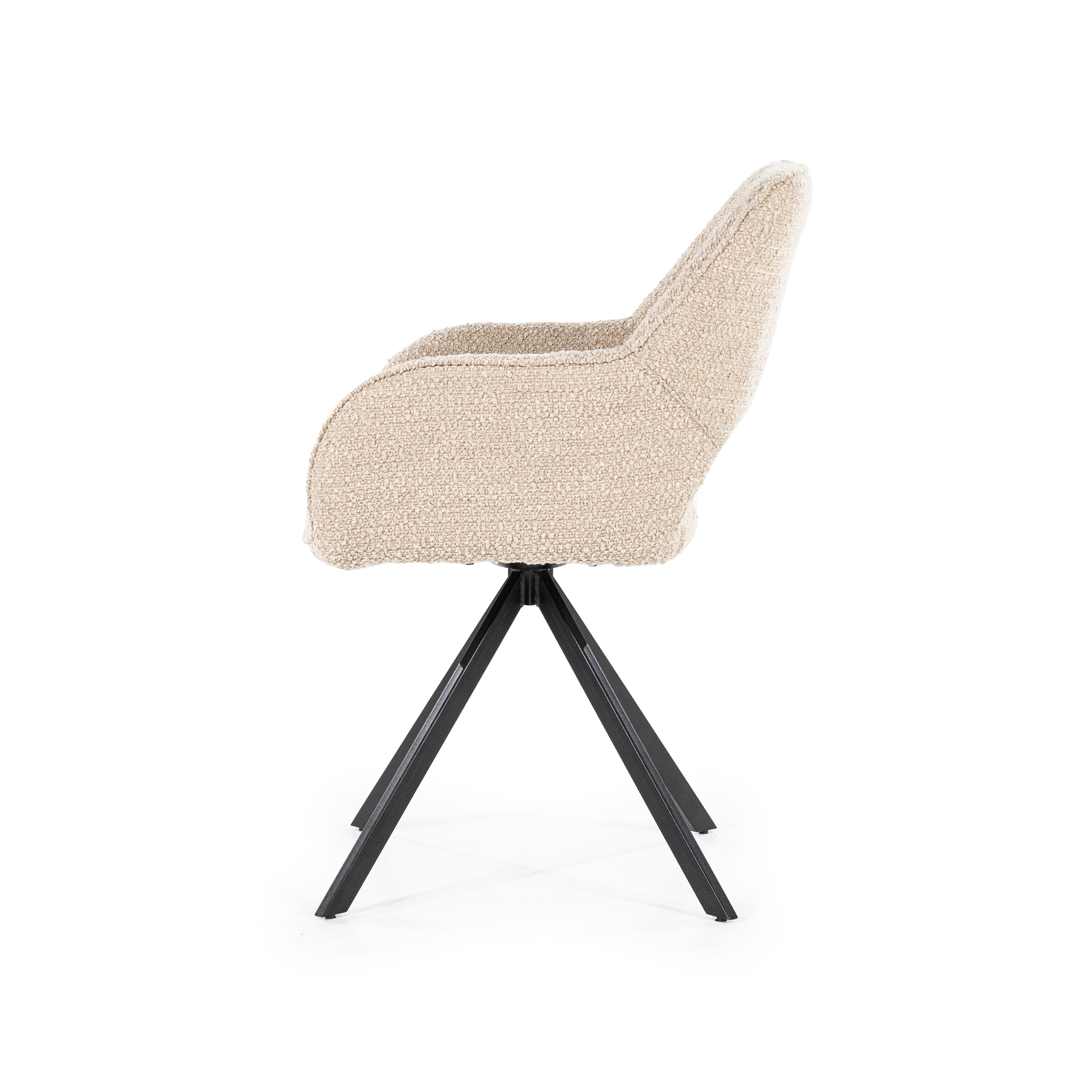 FABIO Chair in Sand with Black Base