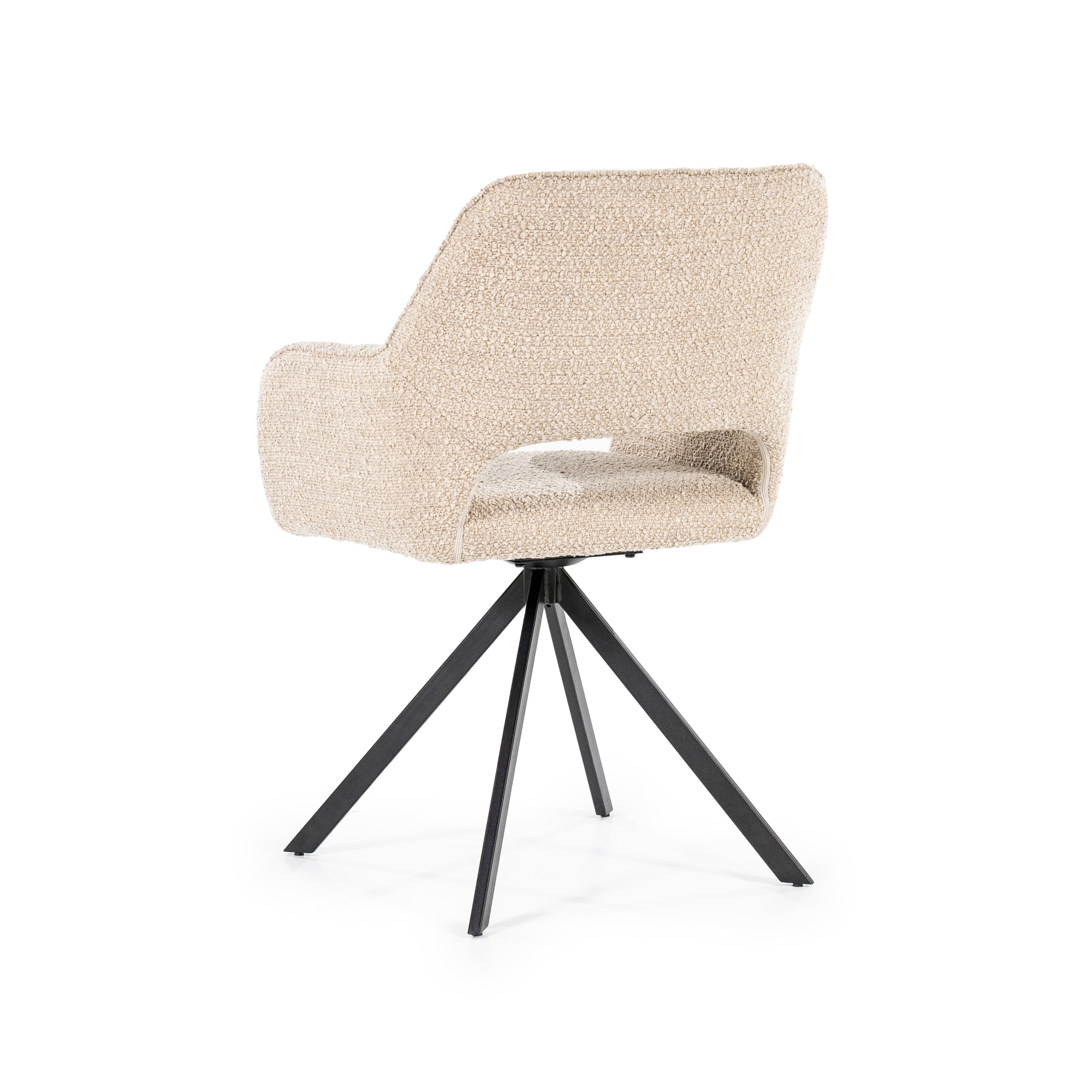 FABIO Chair in Sand with Black Base
