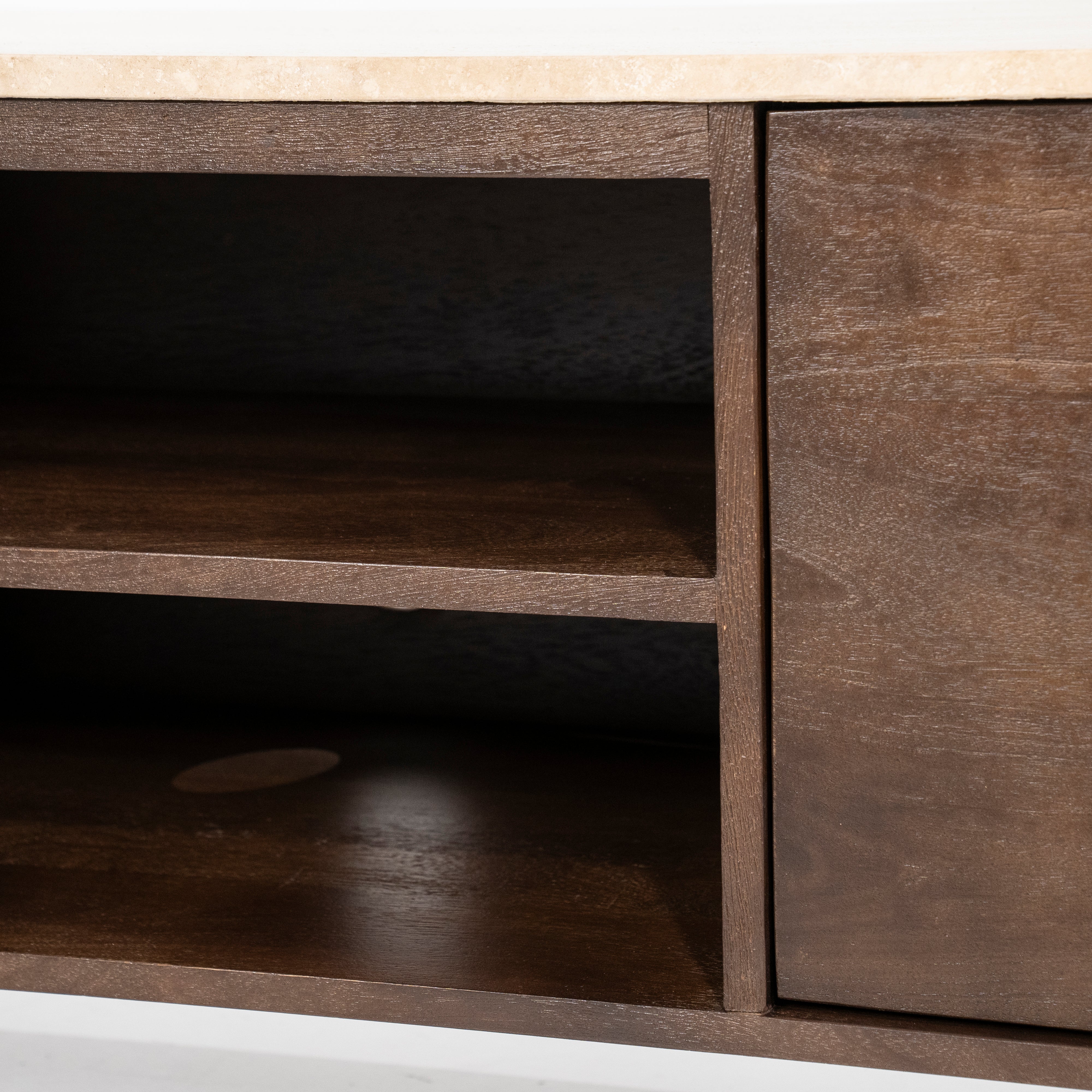 RTV Cabinet LIO brown mango wood with travertine