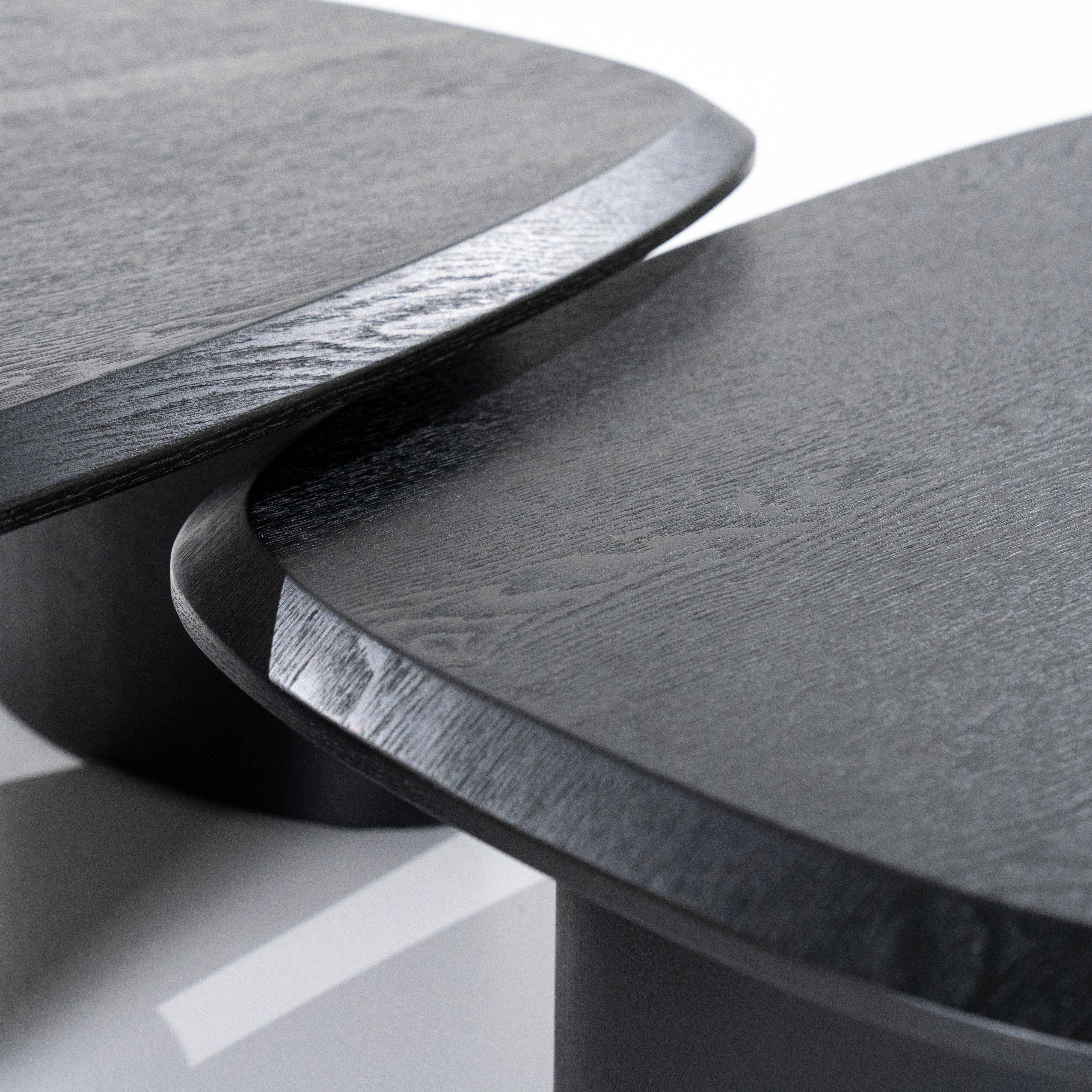 WALTER black coffee table oak veneer