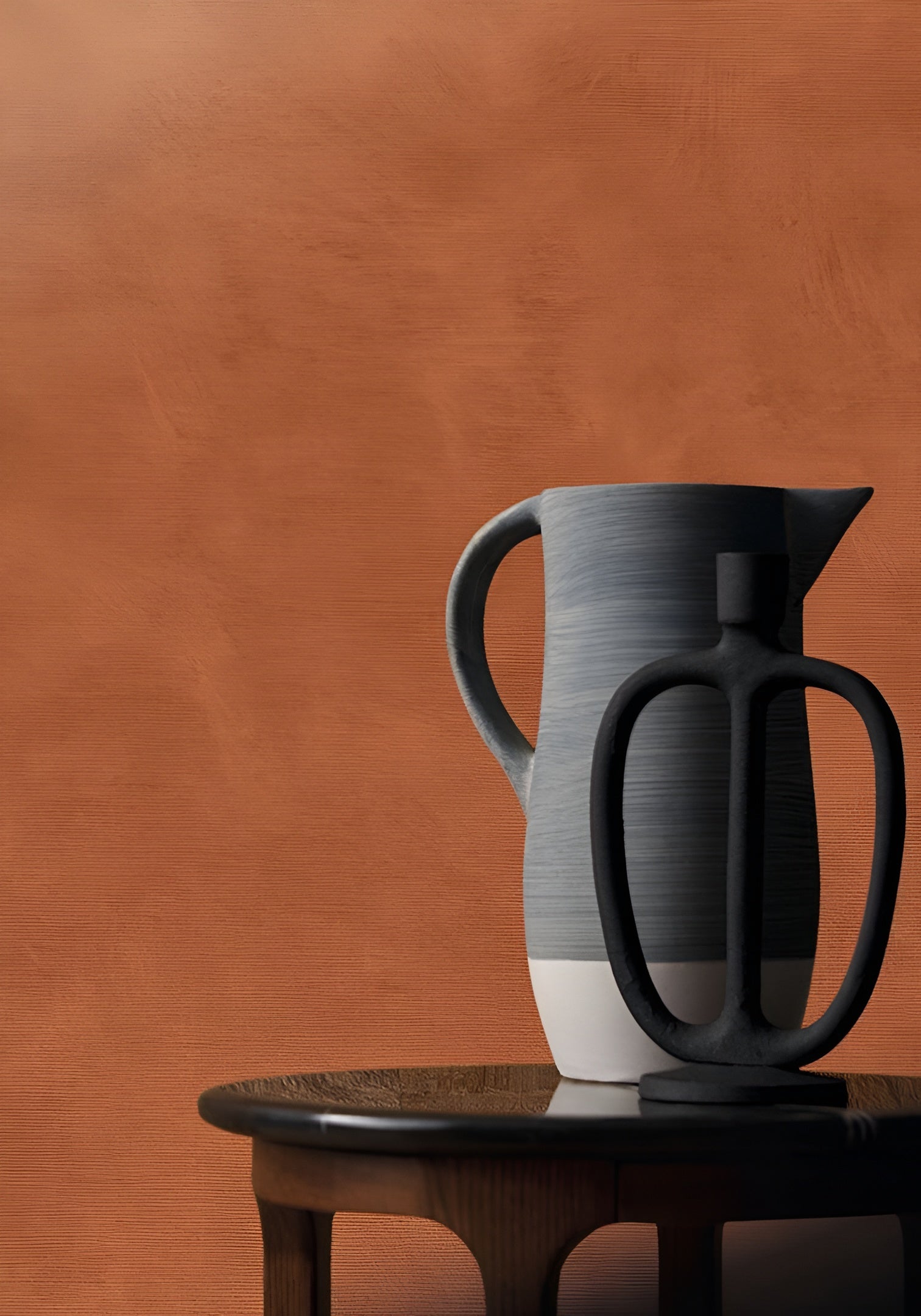 Strukturierte Tapete, die Leinwand imitiert ARGILE - TERRE DE SIENNE dunkelorange