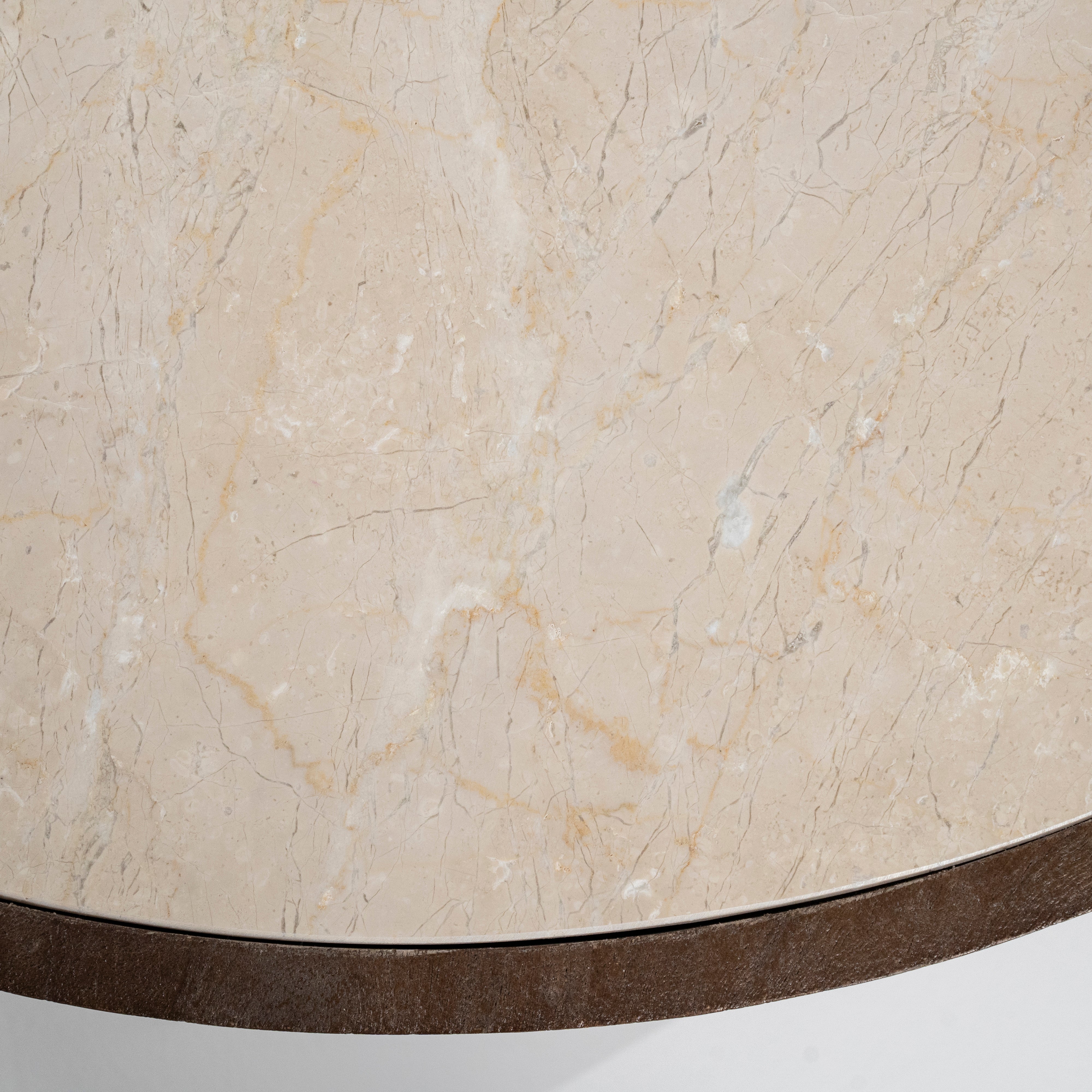 HAZEL Table Set Dark Brown Mango Wood with Marble Top