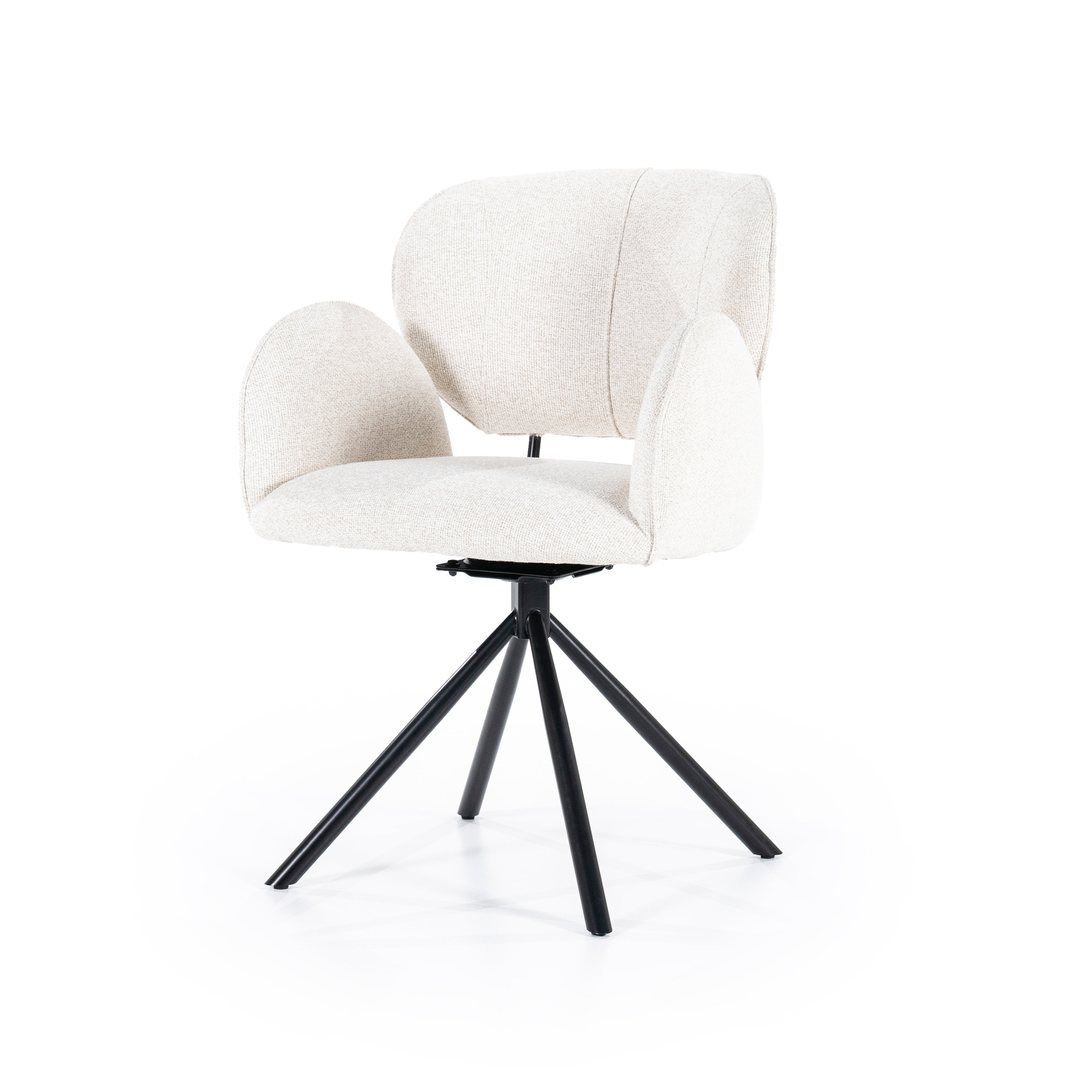 ROSALIN Cream Chair with Black Base