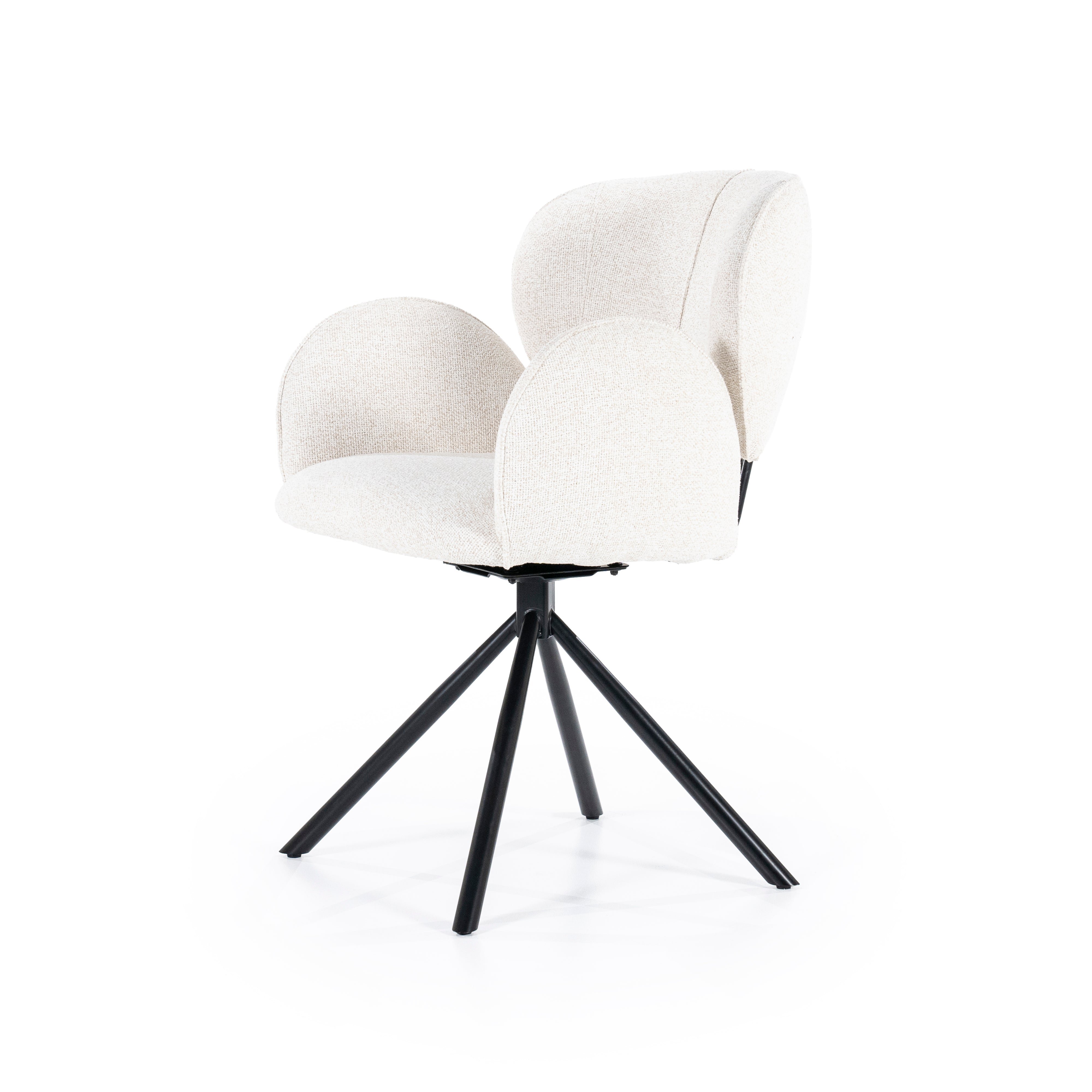 ROSALIN Cream Chair with Black Base