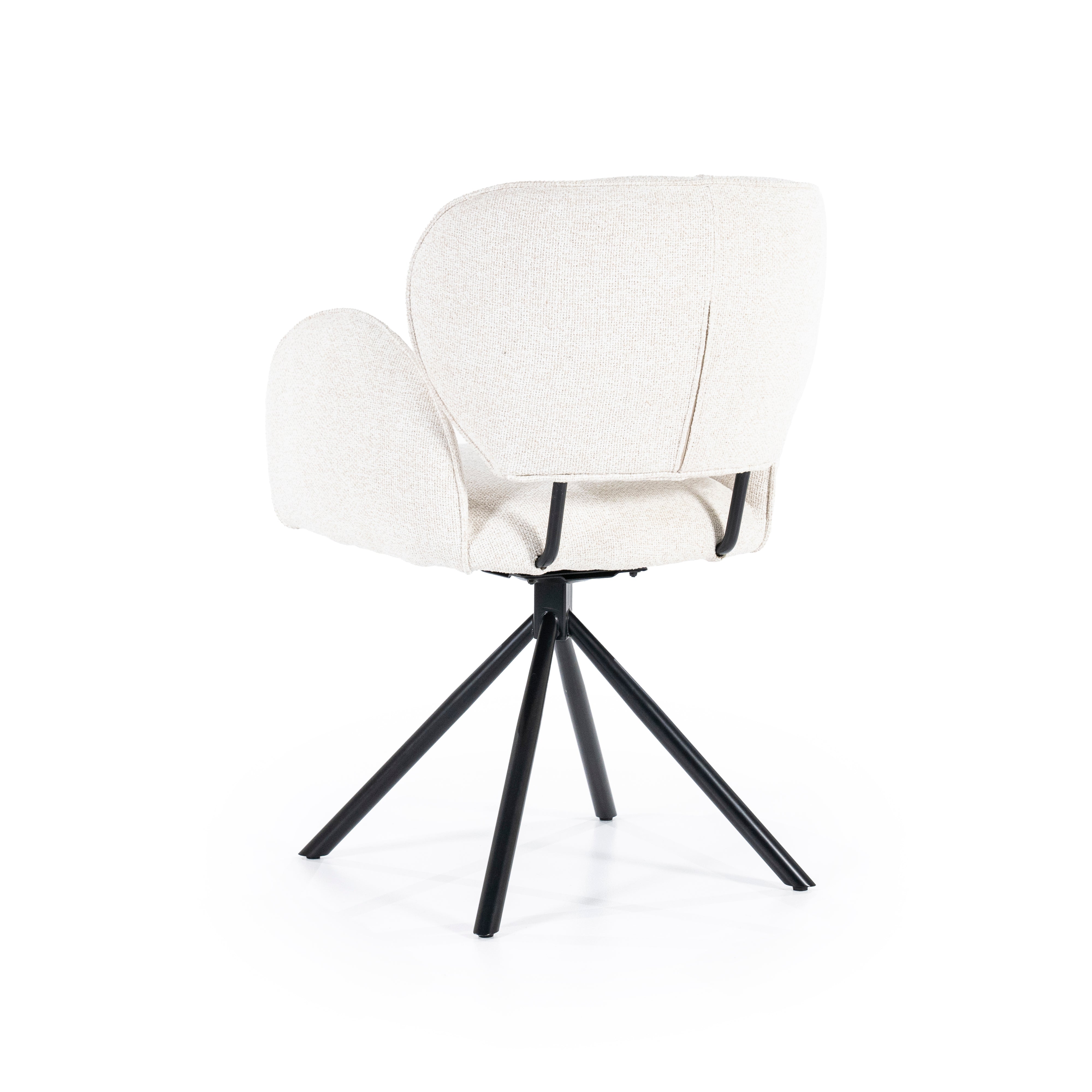 ROSALIN Cream Chair with Black Base