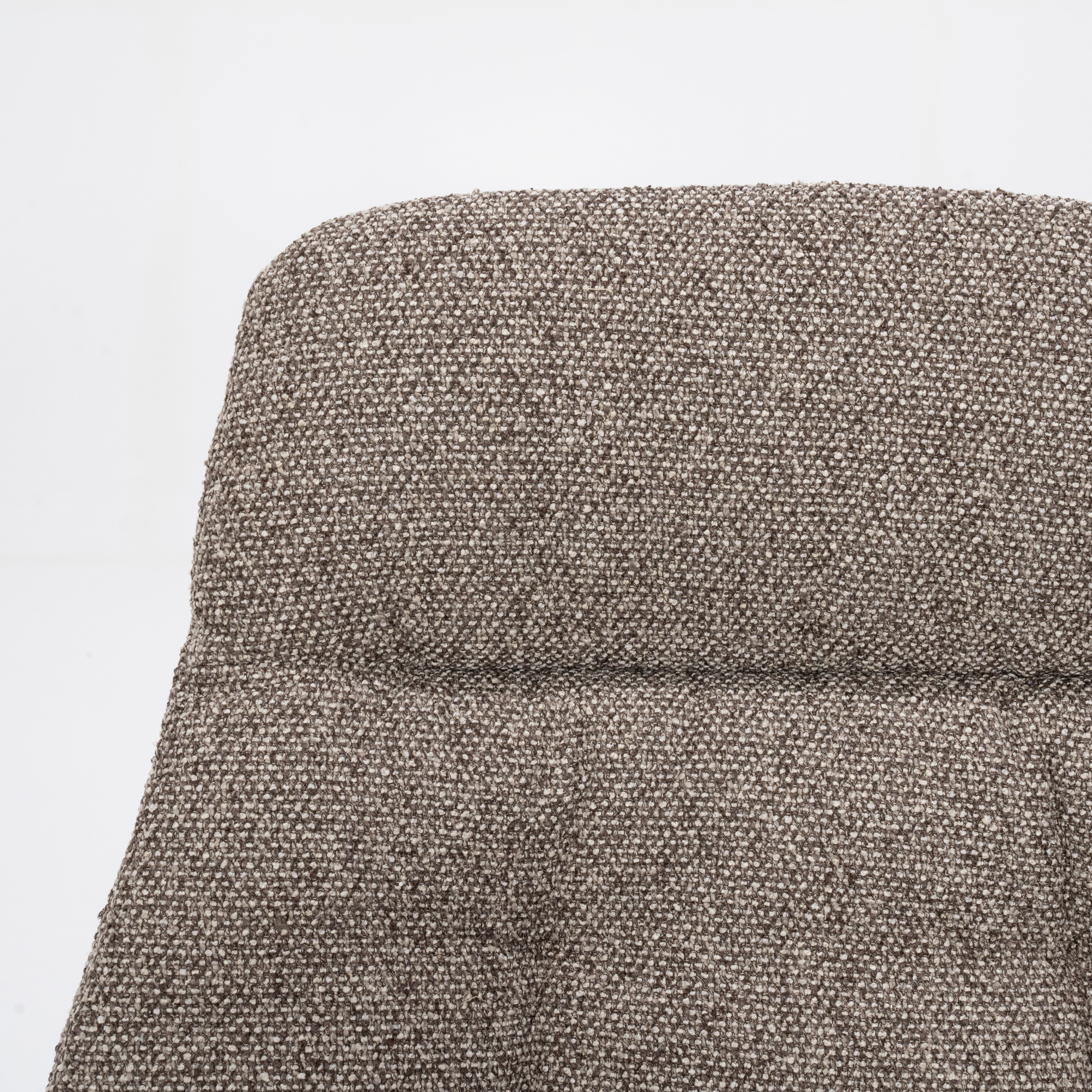 Sessel mit Fußstütze CALEB dunkelbeige mit schwarzem Gestell