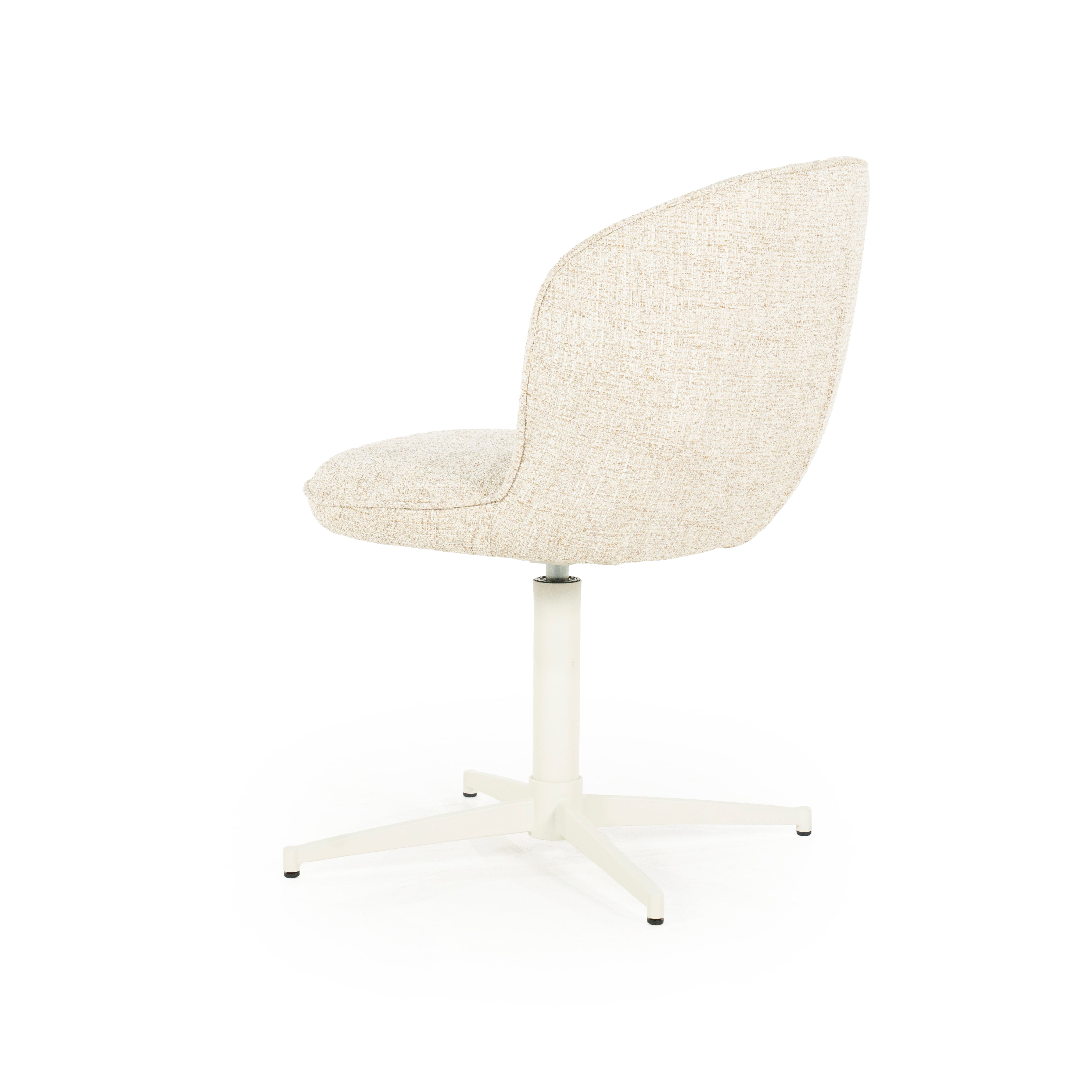MOLLY Cream Swivel Chair with Cream Base