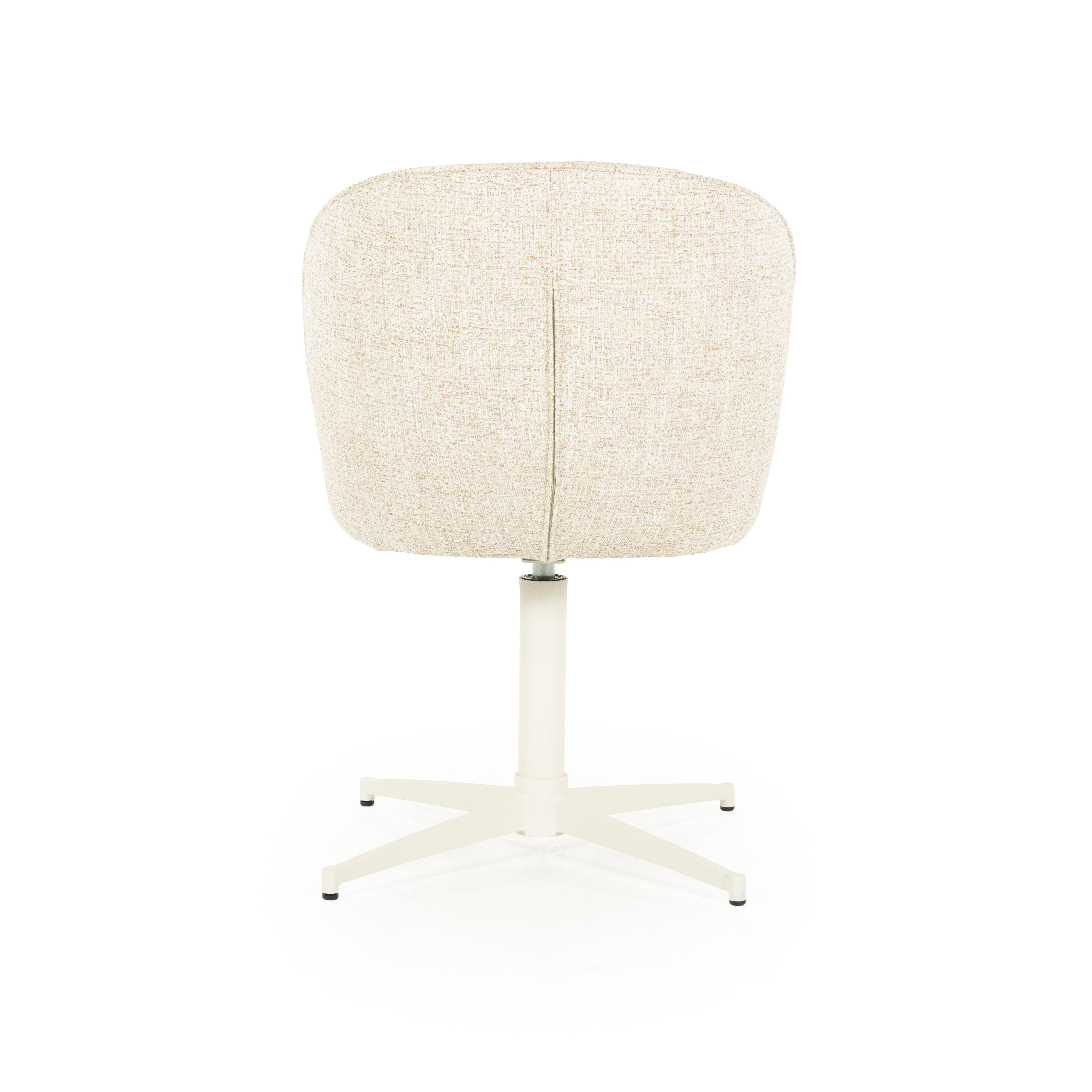 MOLLY Cream Swivel Chair with Cream Base