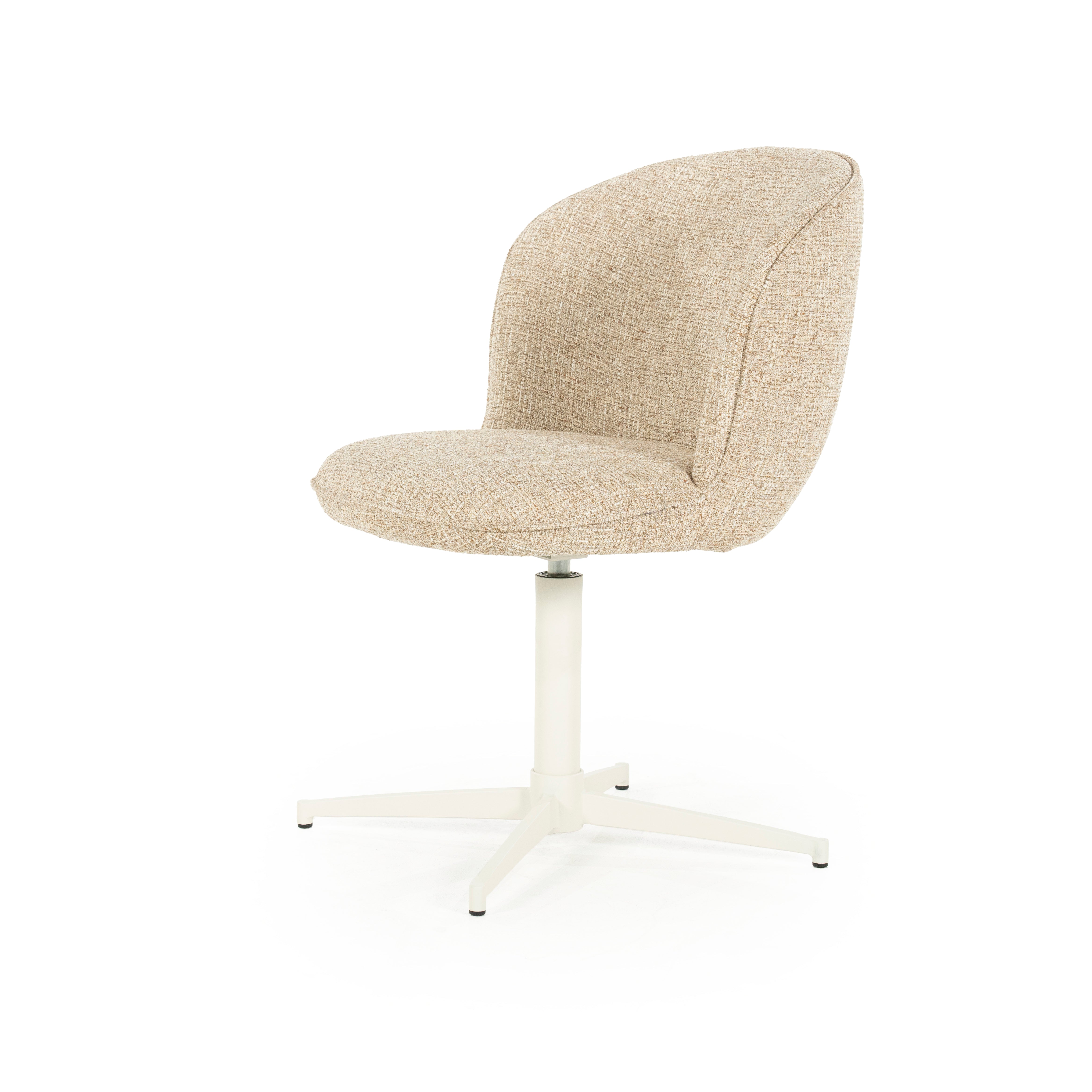 MOLLY Beige Swivel Chair with Cream Base