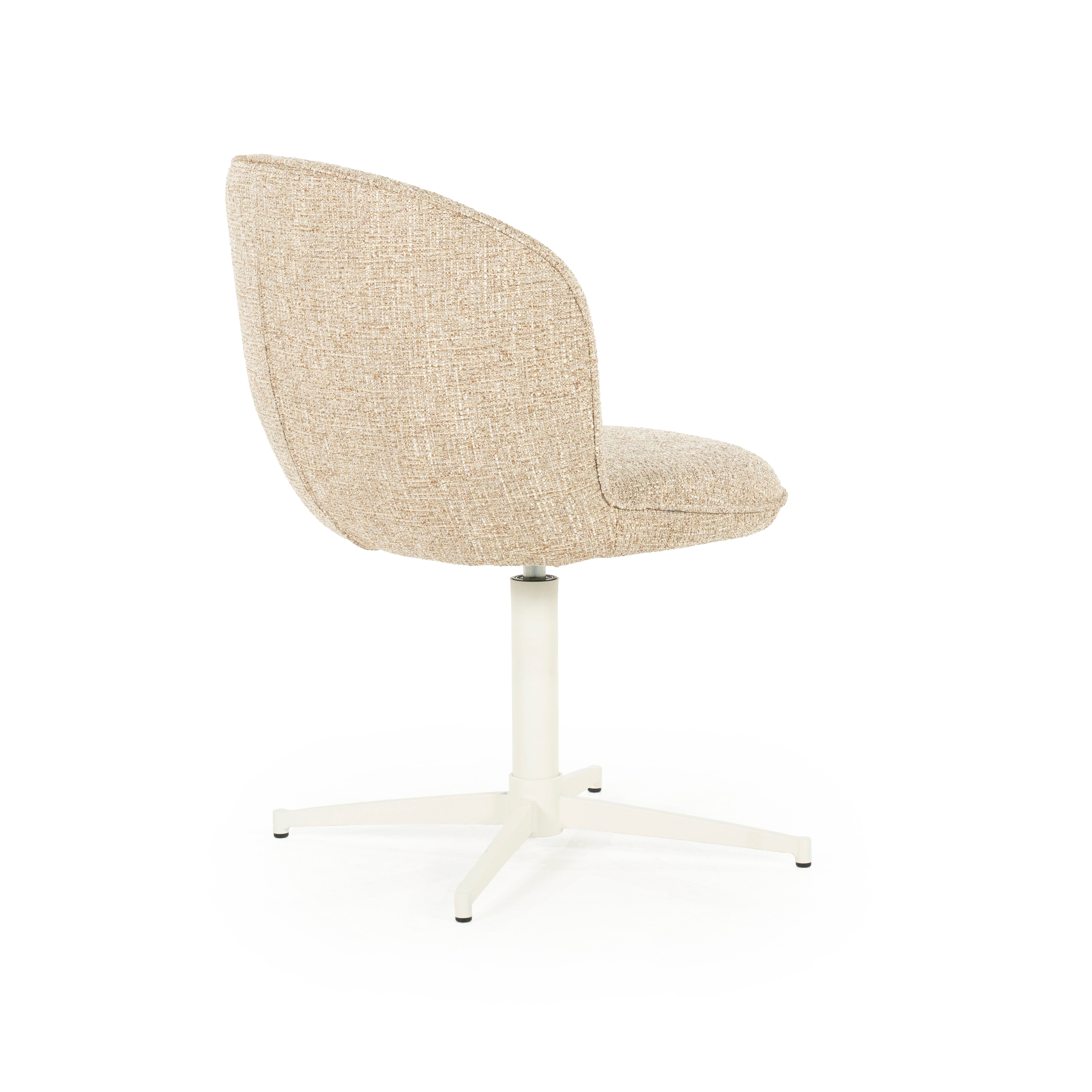 MOLLY Beige Swivel Chair with Cream Base