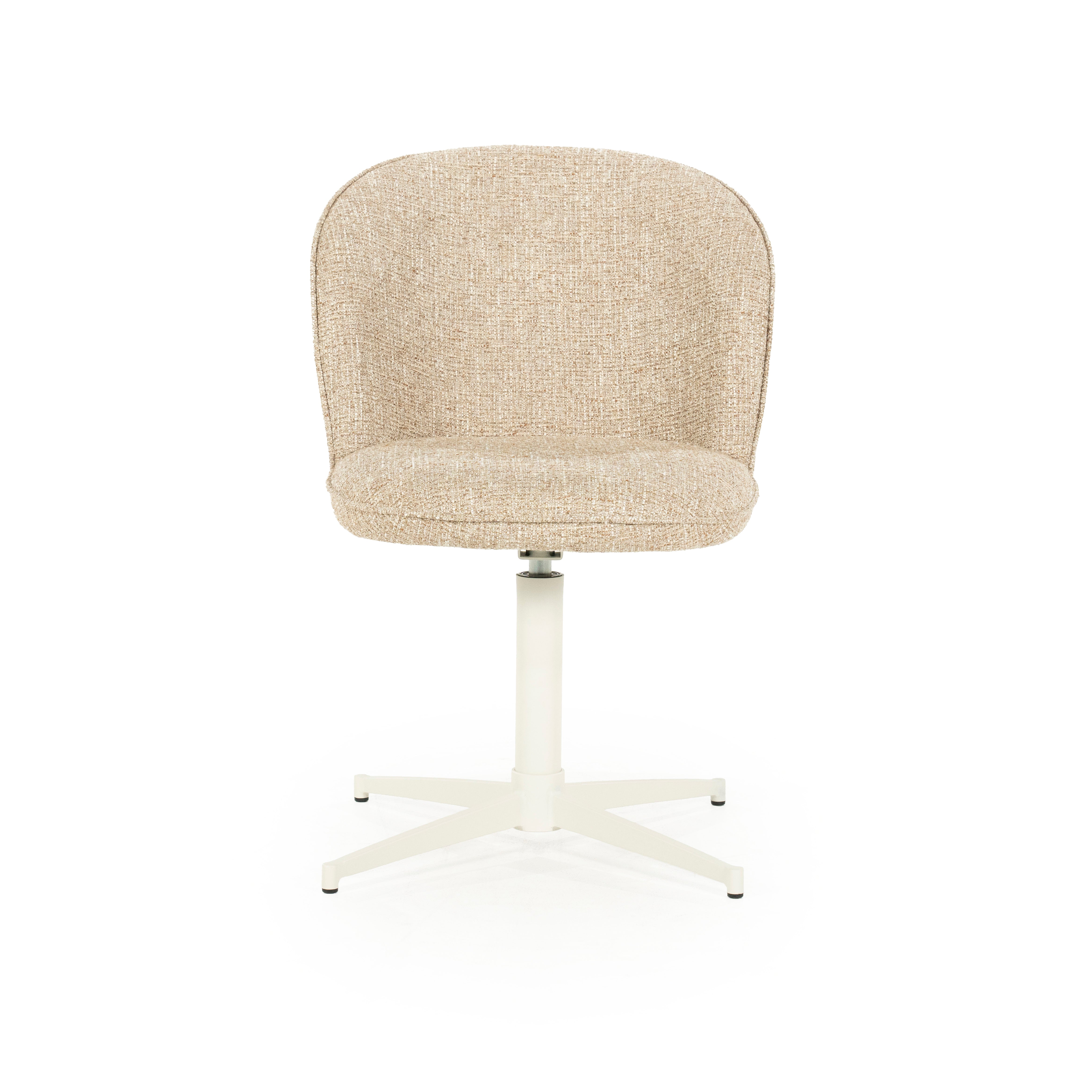 MOLLY Beige Swivel Chair with Cream Base