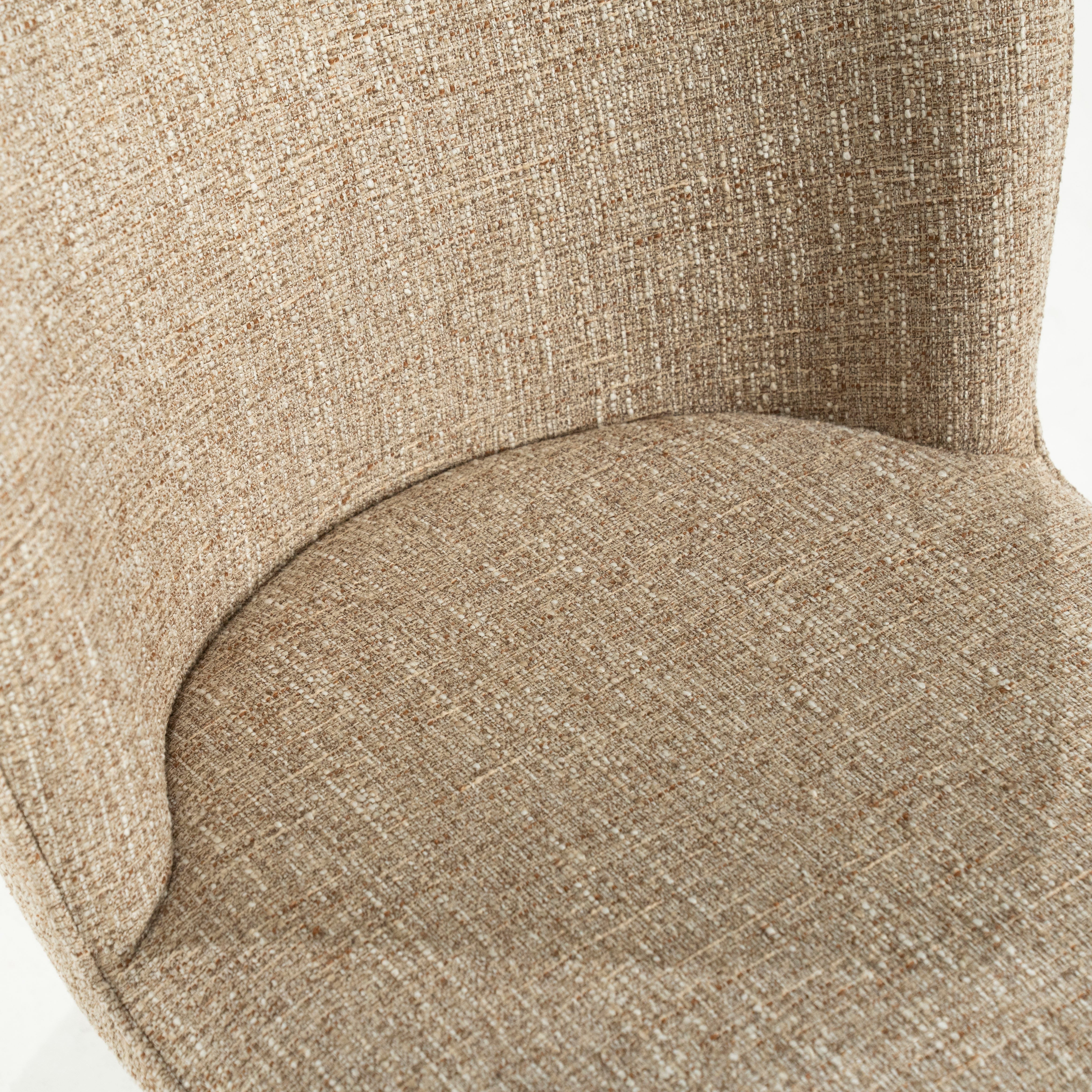 MOLLY Beige Swivel Chair with Cream Base