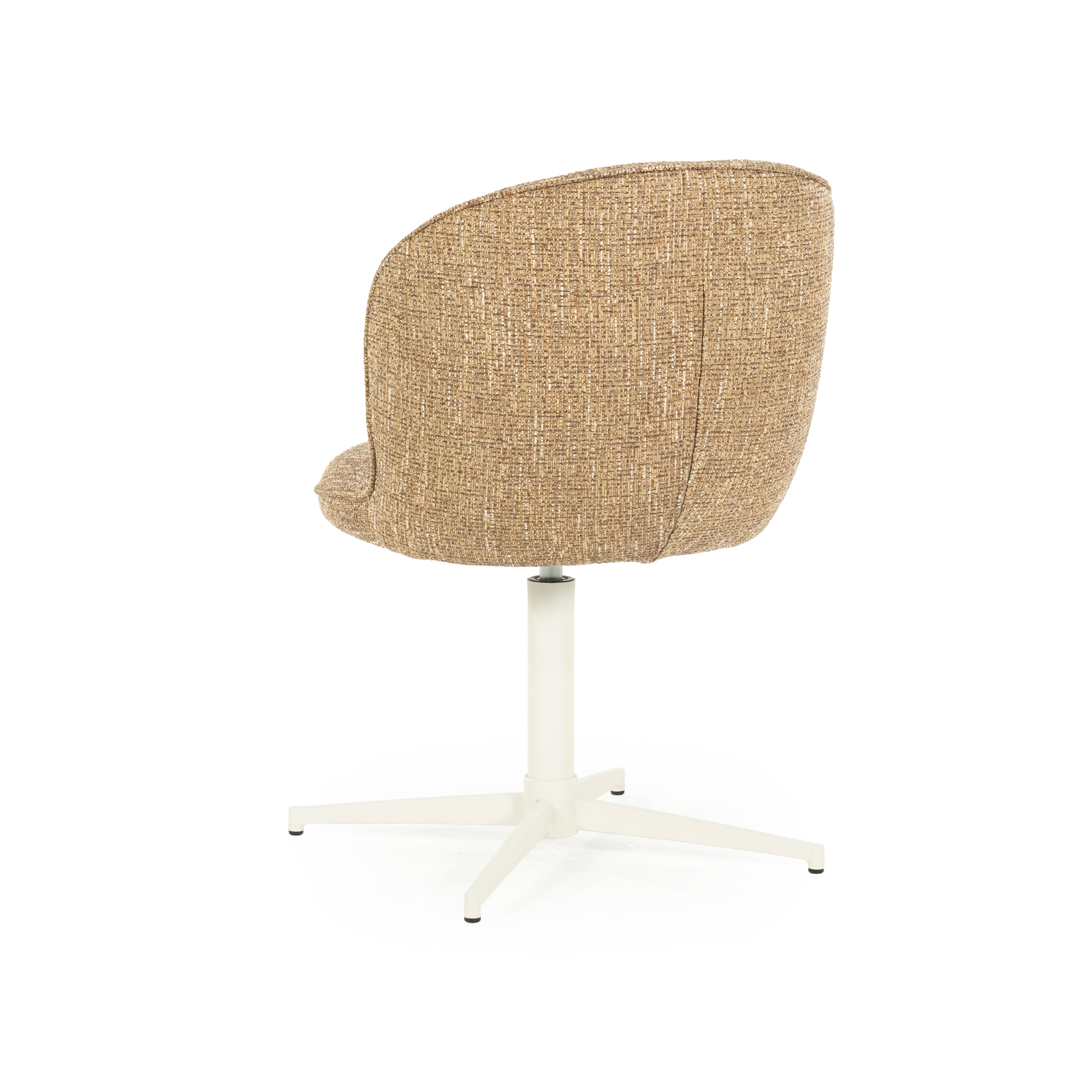 MOLLY taupe swivel chair with cream base