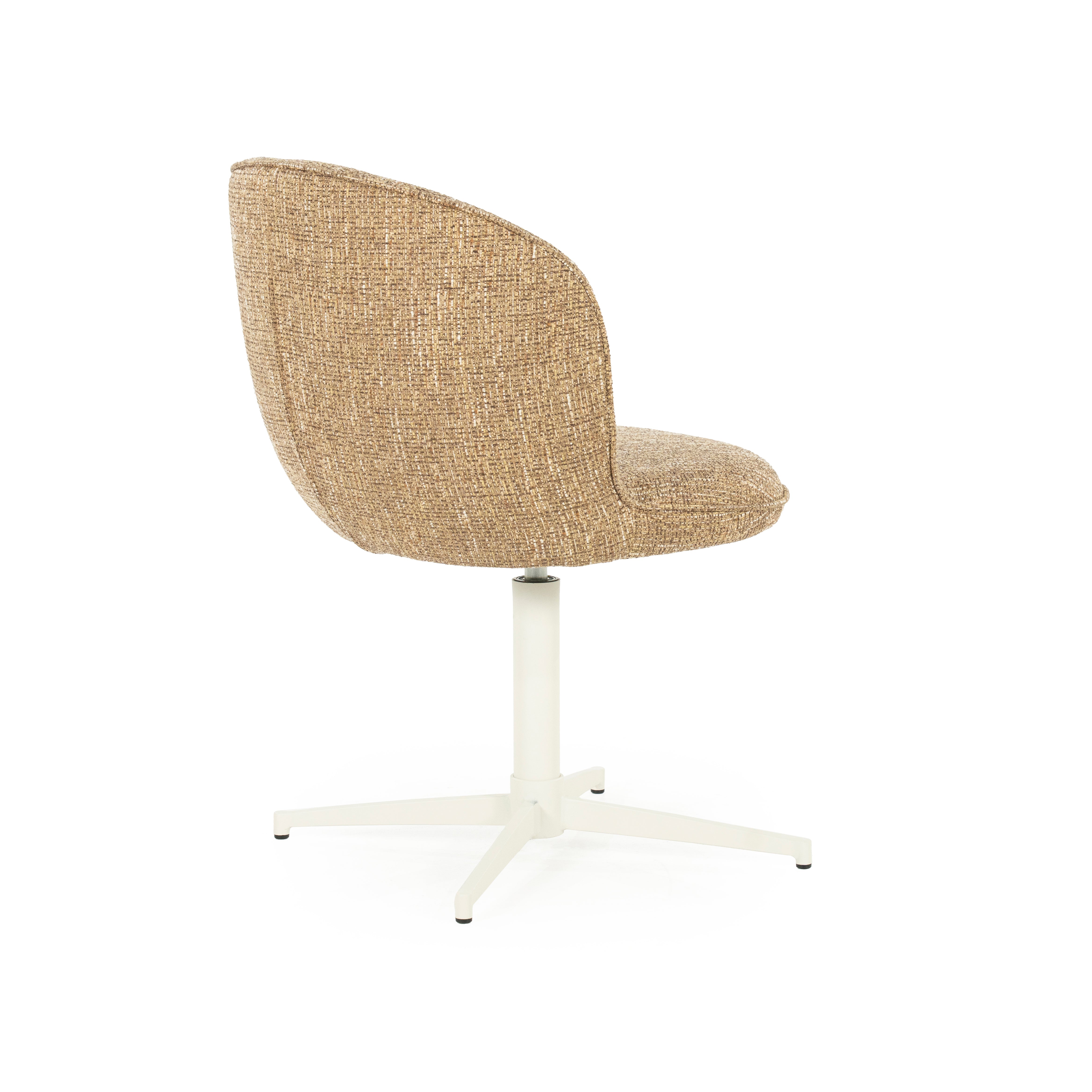 MOLLY taupe swivel chair with cream base