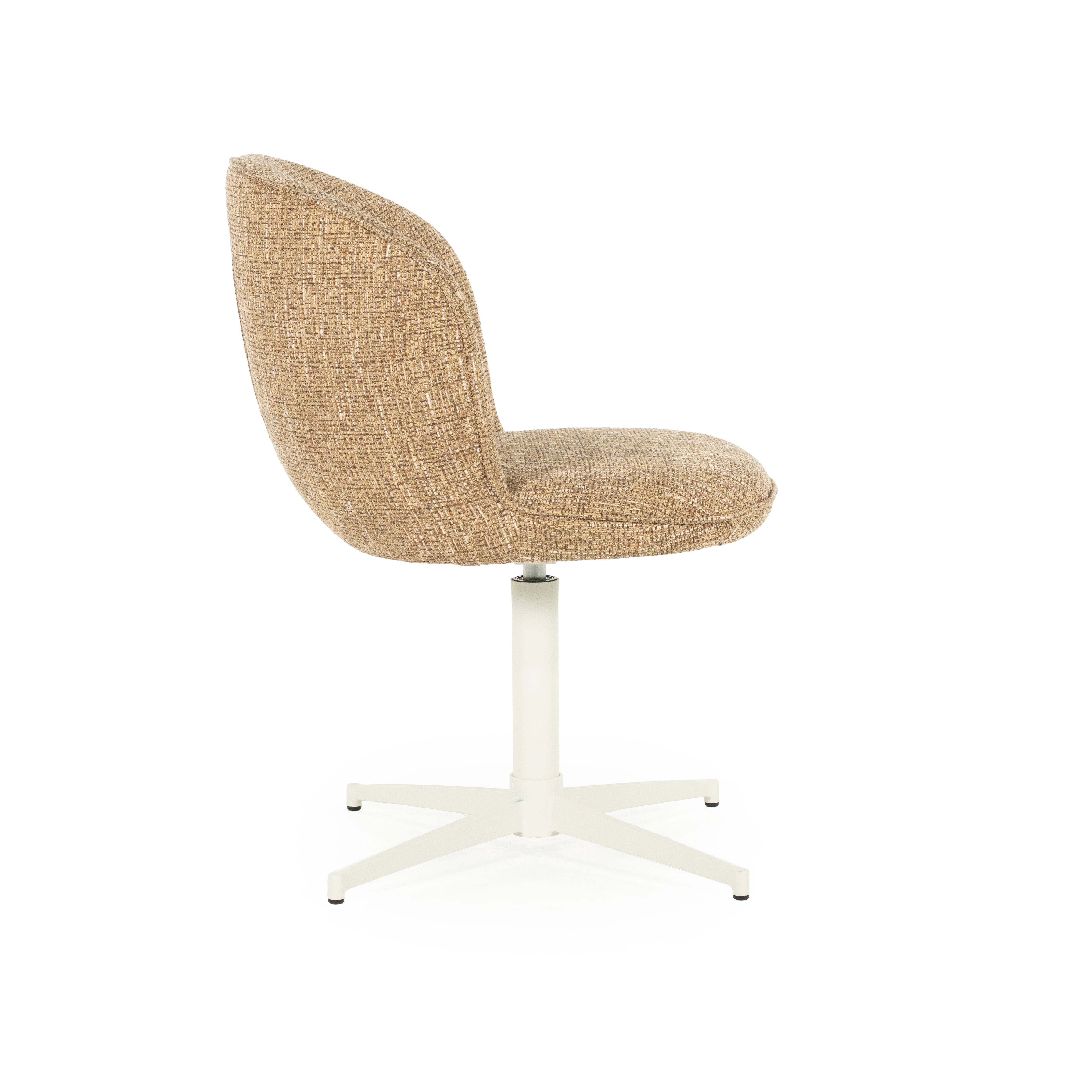 MOLLY taupe swivel chair with cream base