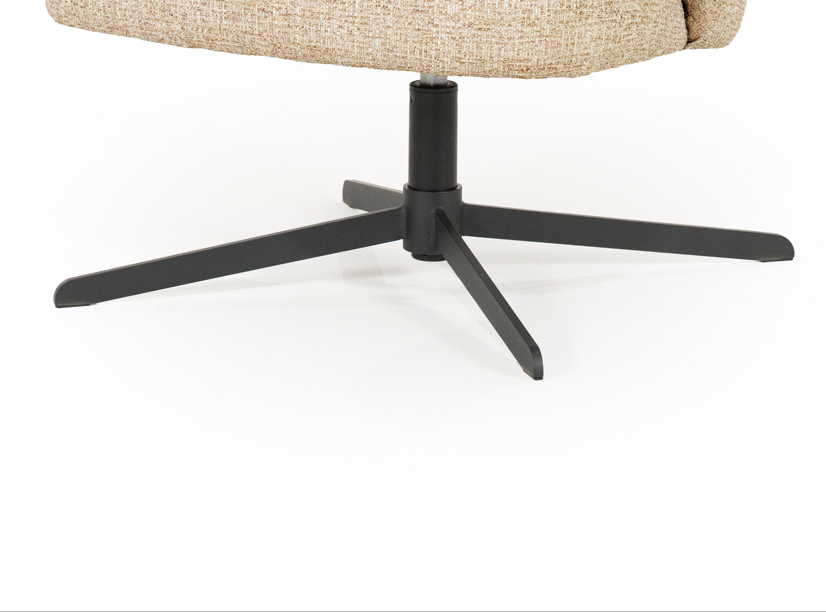 CONNOR beige swivel armchair with black base