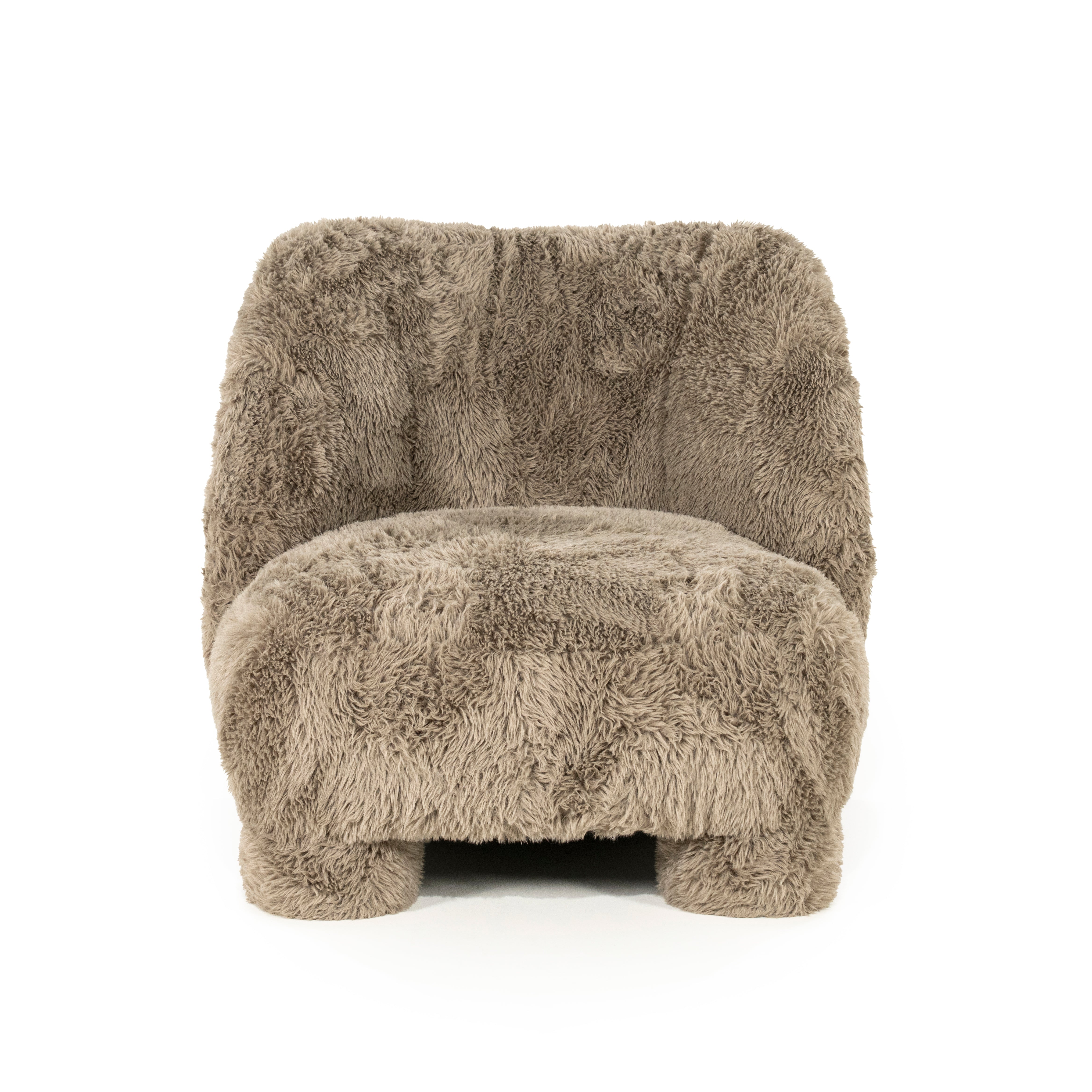SAMSON fur armchair taupe
