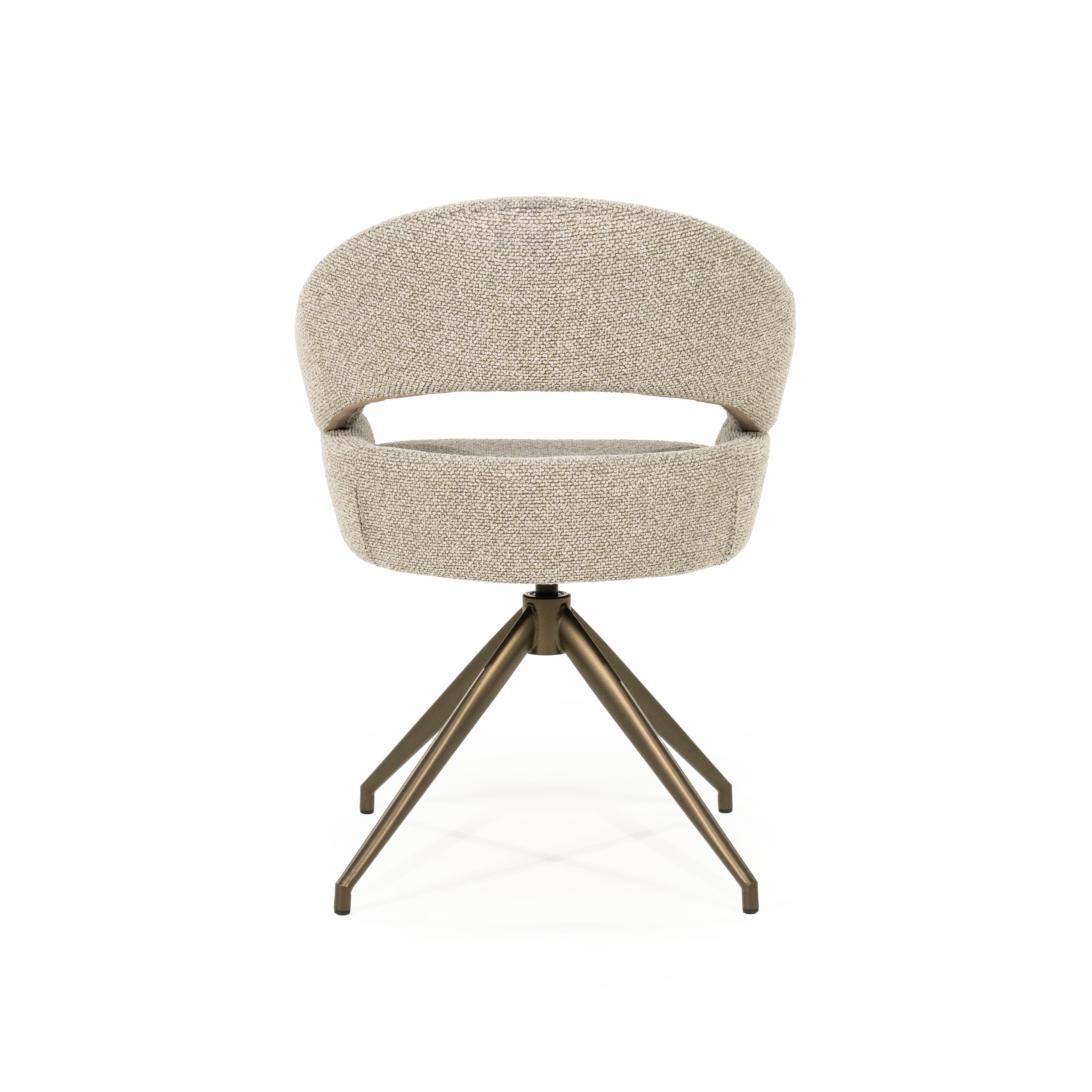 Drehstuhl HAILEY taupe mit dunkelbraunem Fußteil