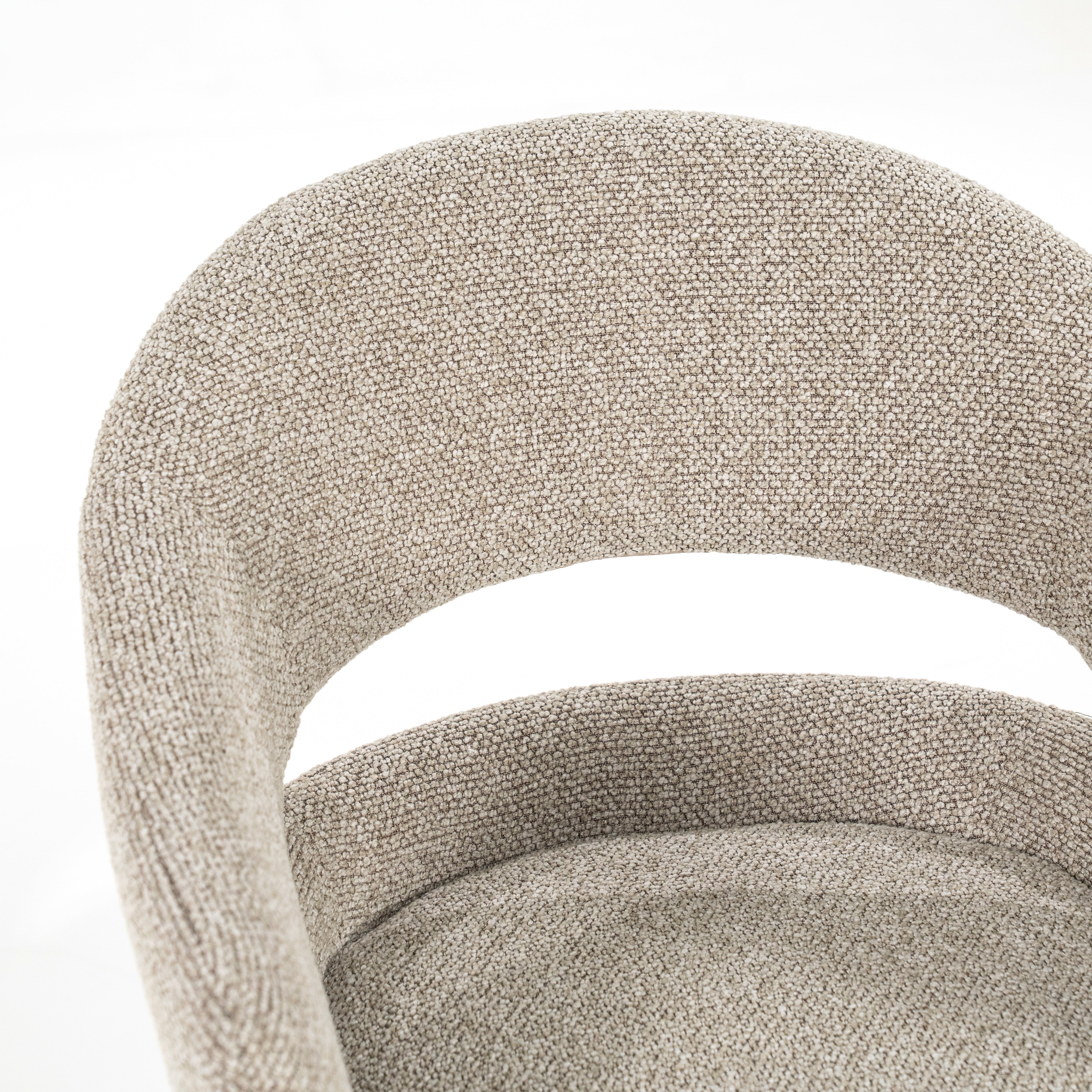 Drehstuhl HAILEY taupe mit dunkelbraunem Fußteil