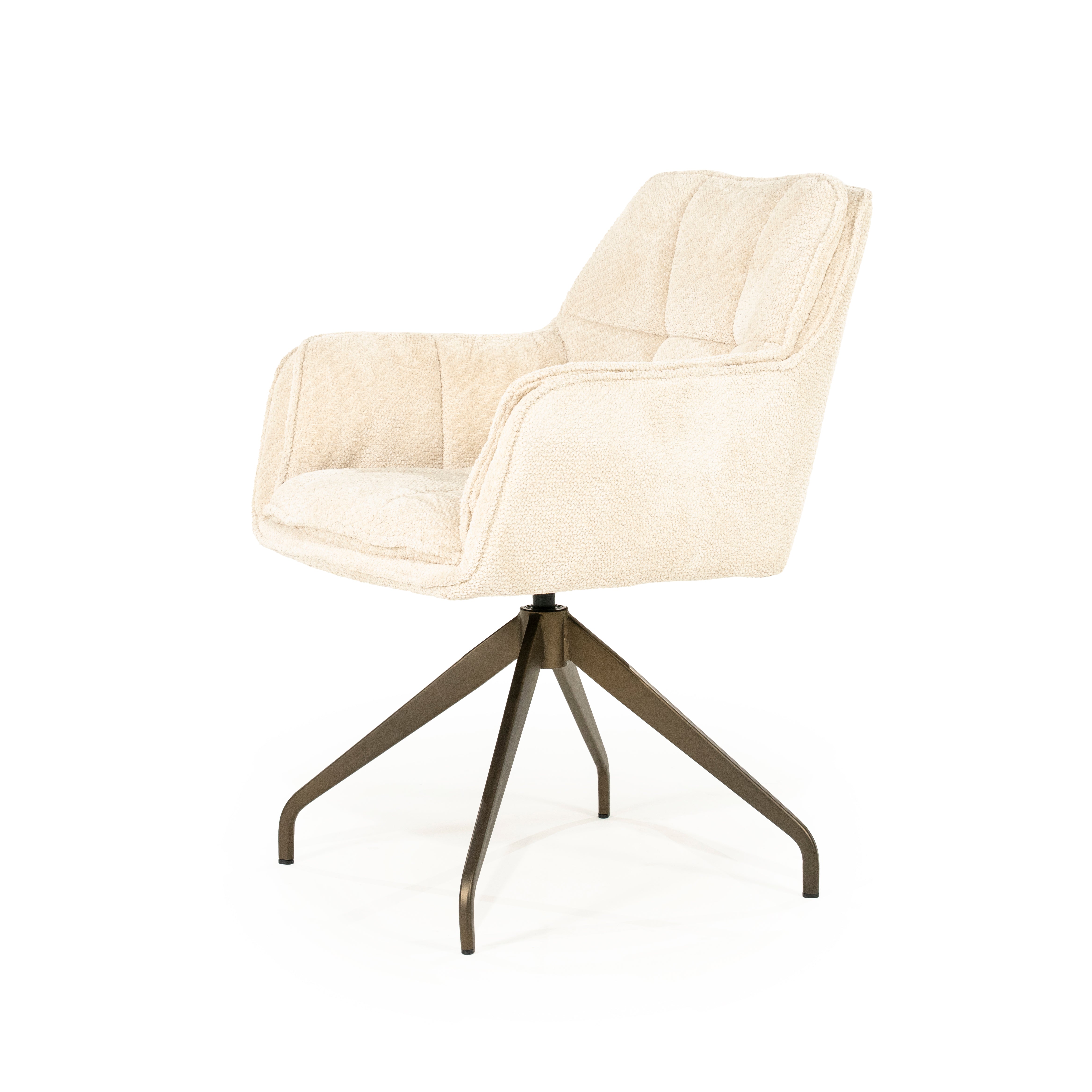 HUGO swivel chair beige with dark brown base