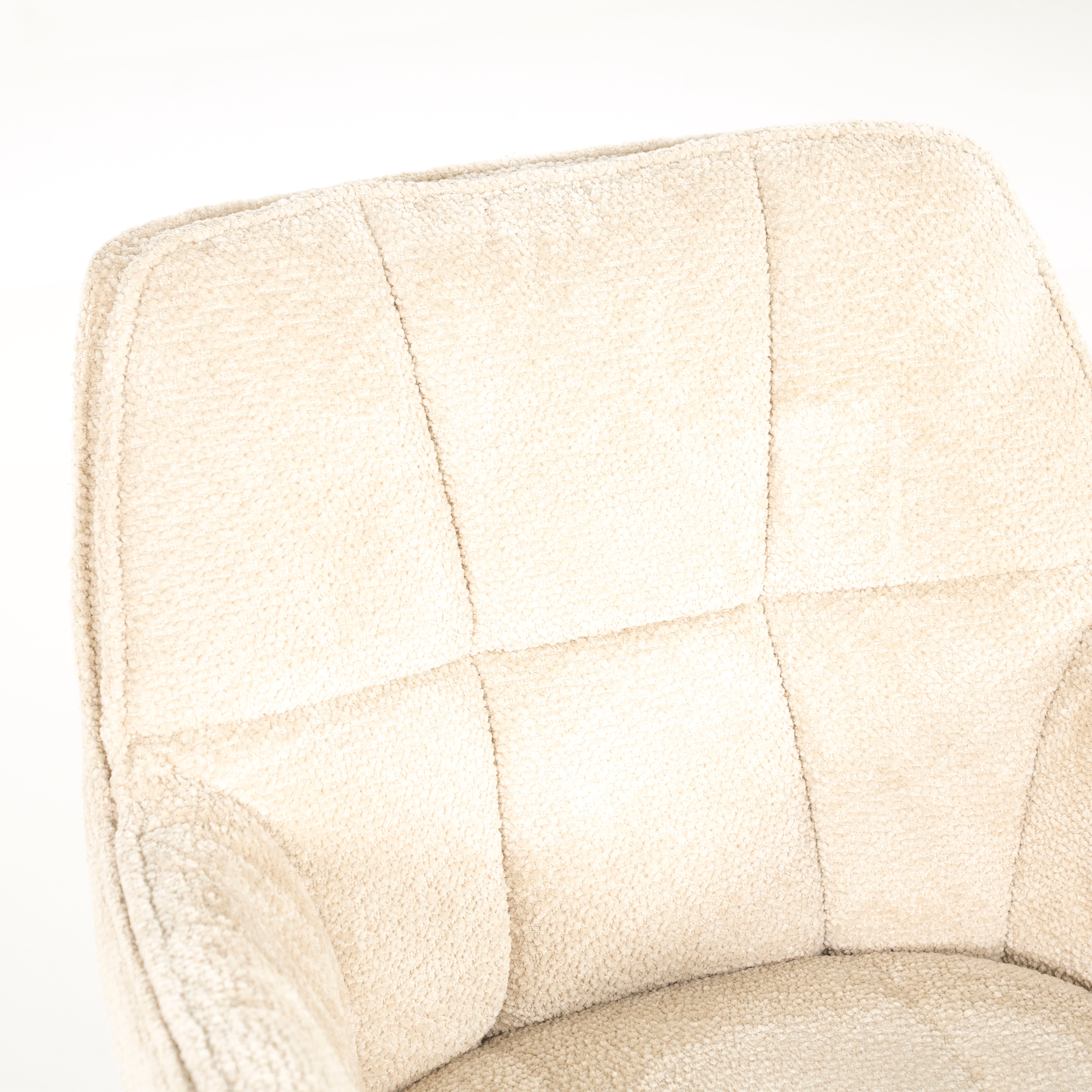 HUGO swivel chair beige with dark brown base